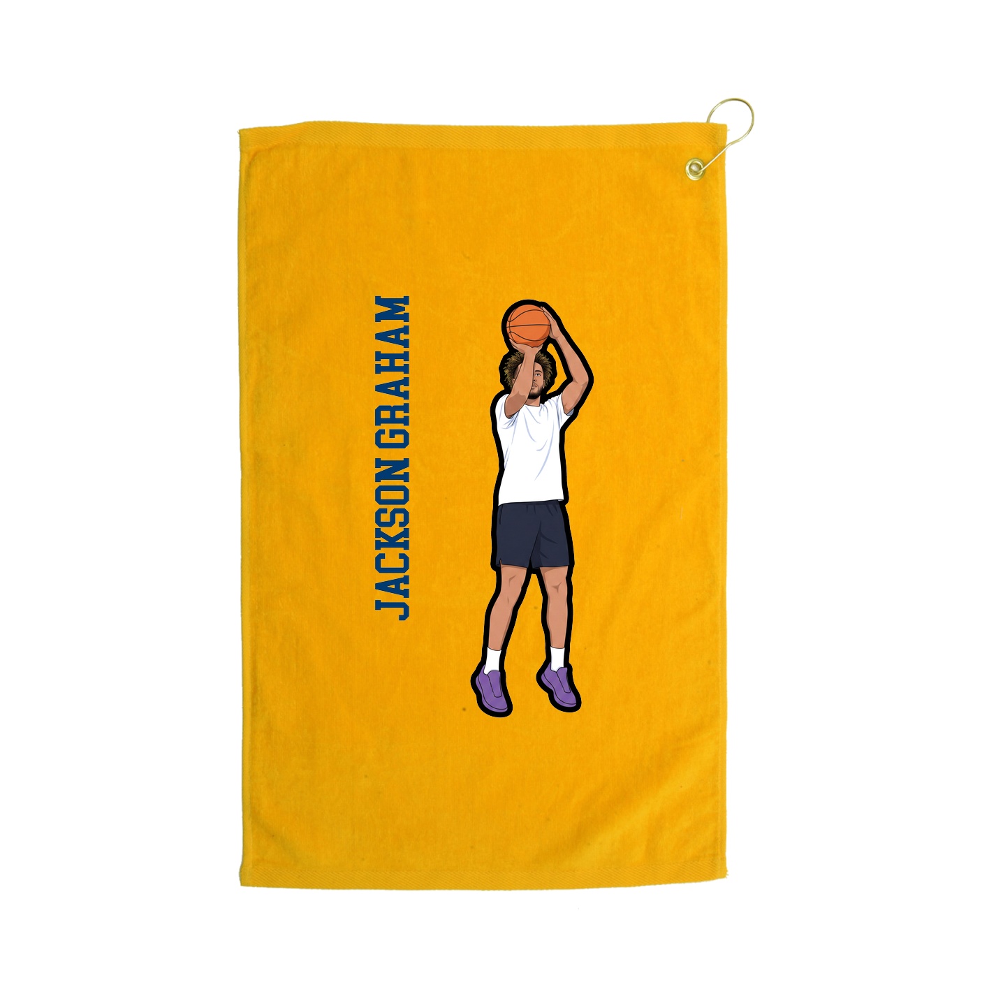 Golf Towel — Name Vertical in Gold