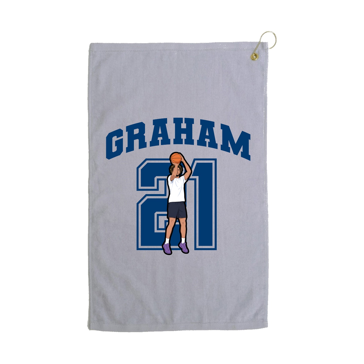 Golf Towel — Number in Grey