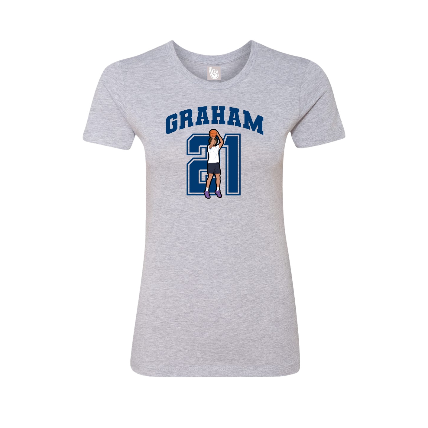 Fitted Women's Tee — Number in Grey