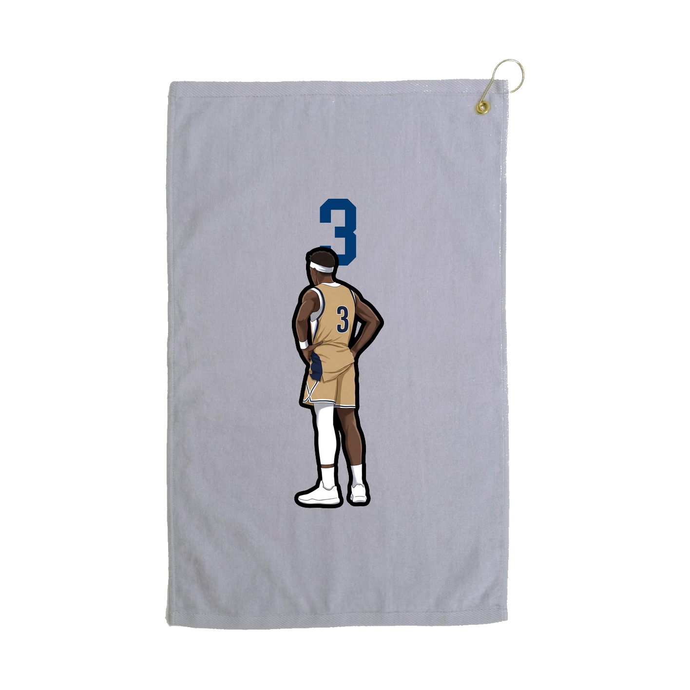 Golf Towel — Number Top in Grey