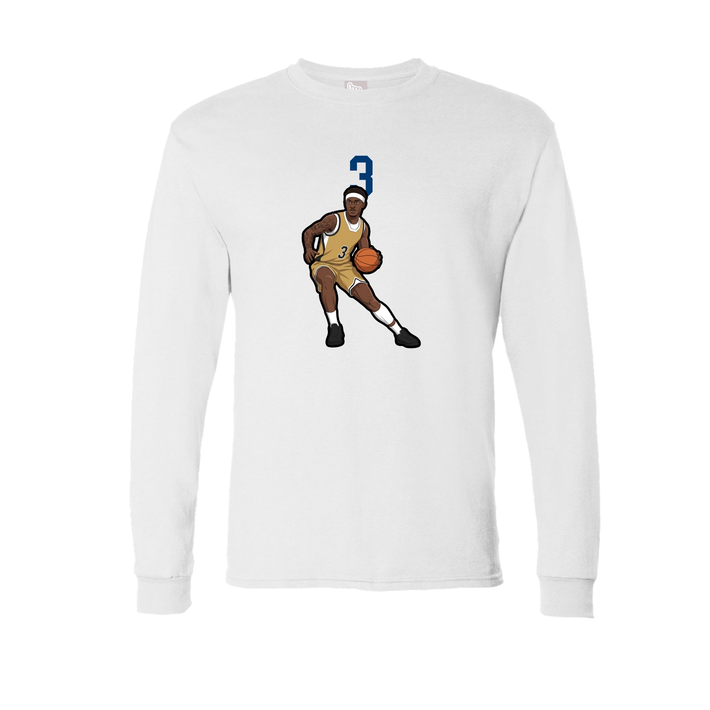 Long Sleeve Tee — Number Top in White