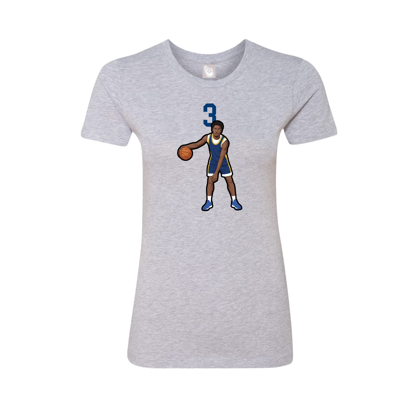 Fitted Women's Tee — Number Top in Grey