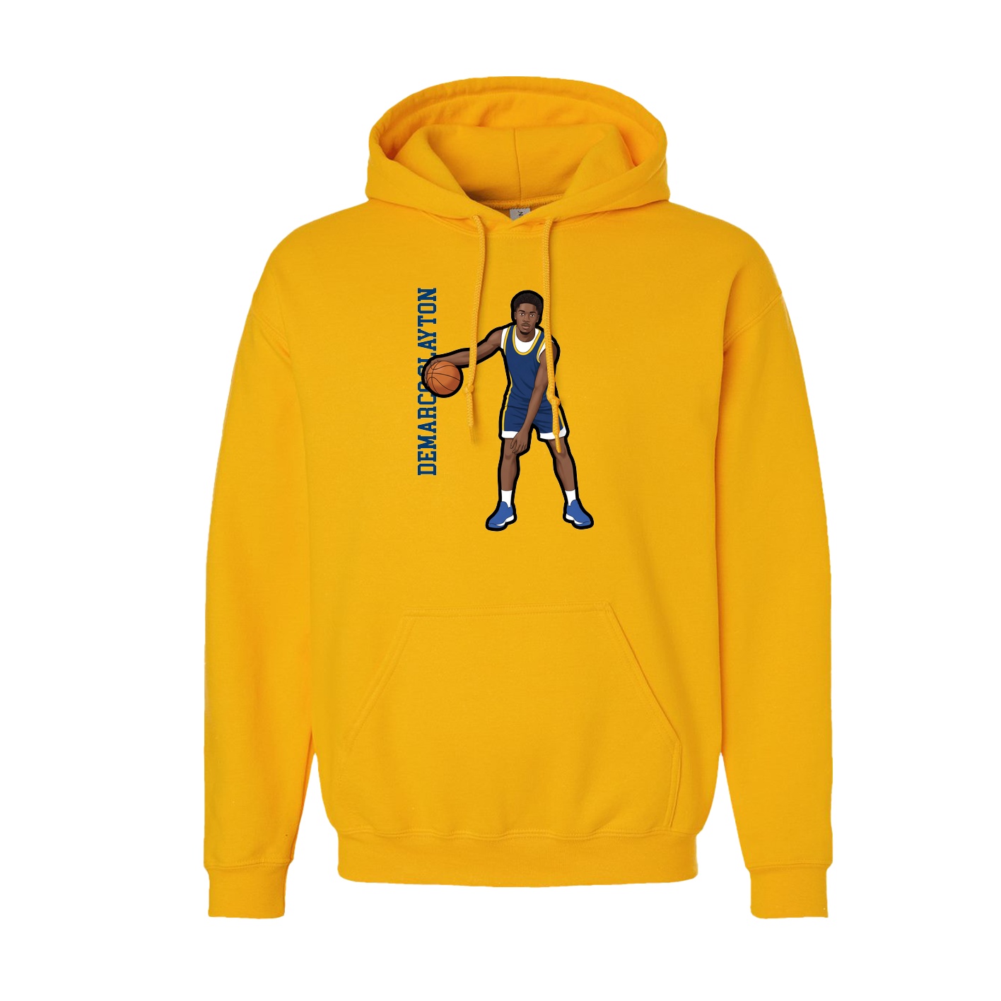 Youth Hoodie — Name Vertical in Gold