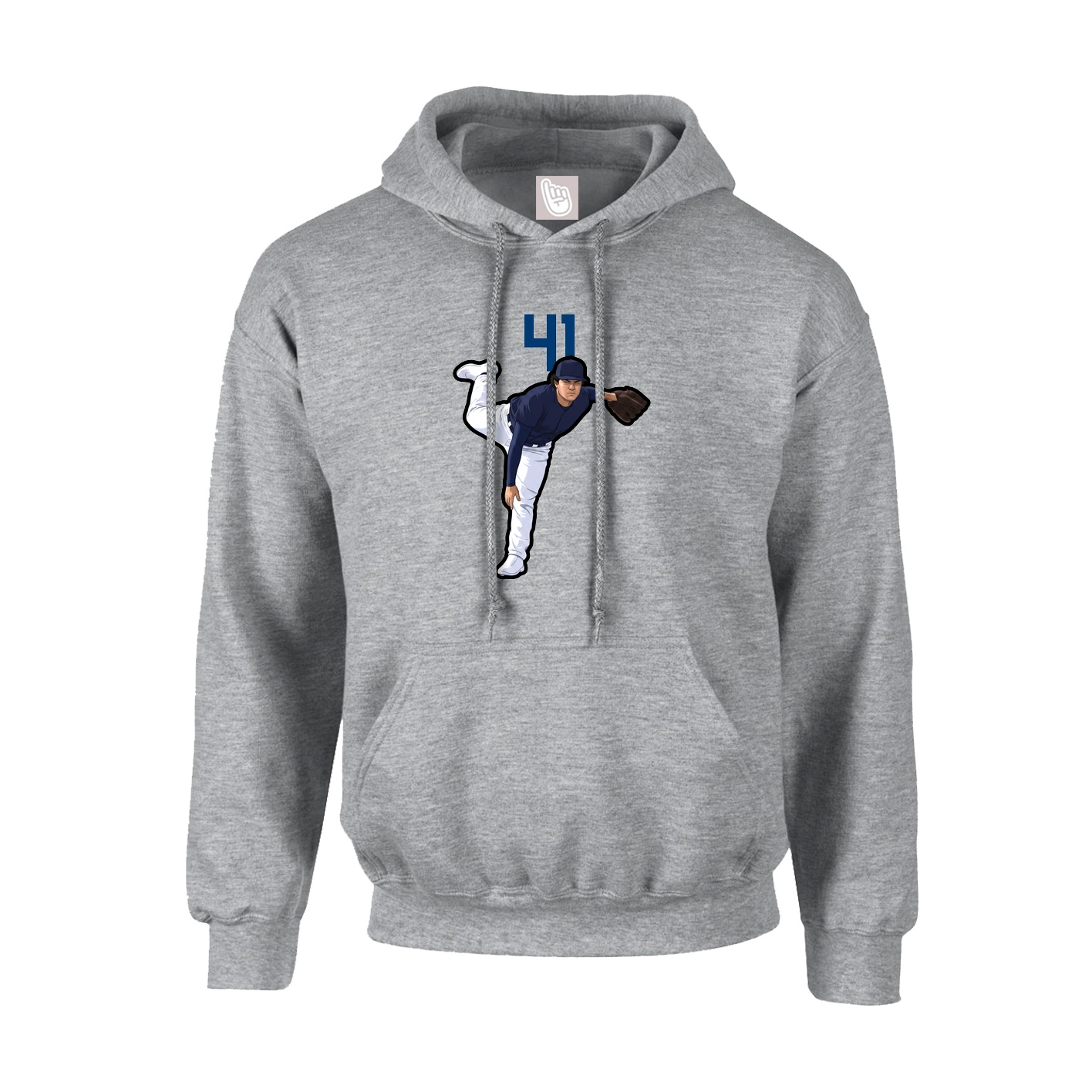 Hoodie — Number Top in Grey