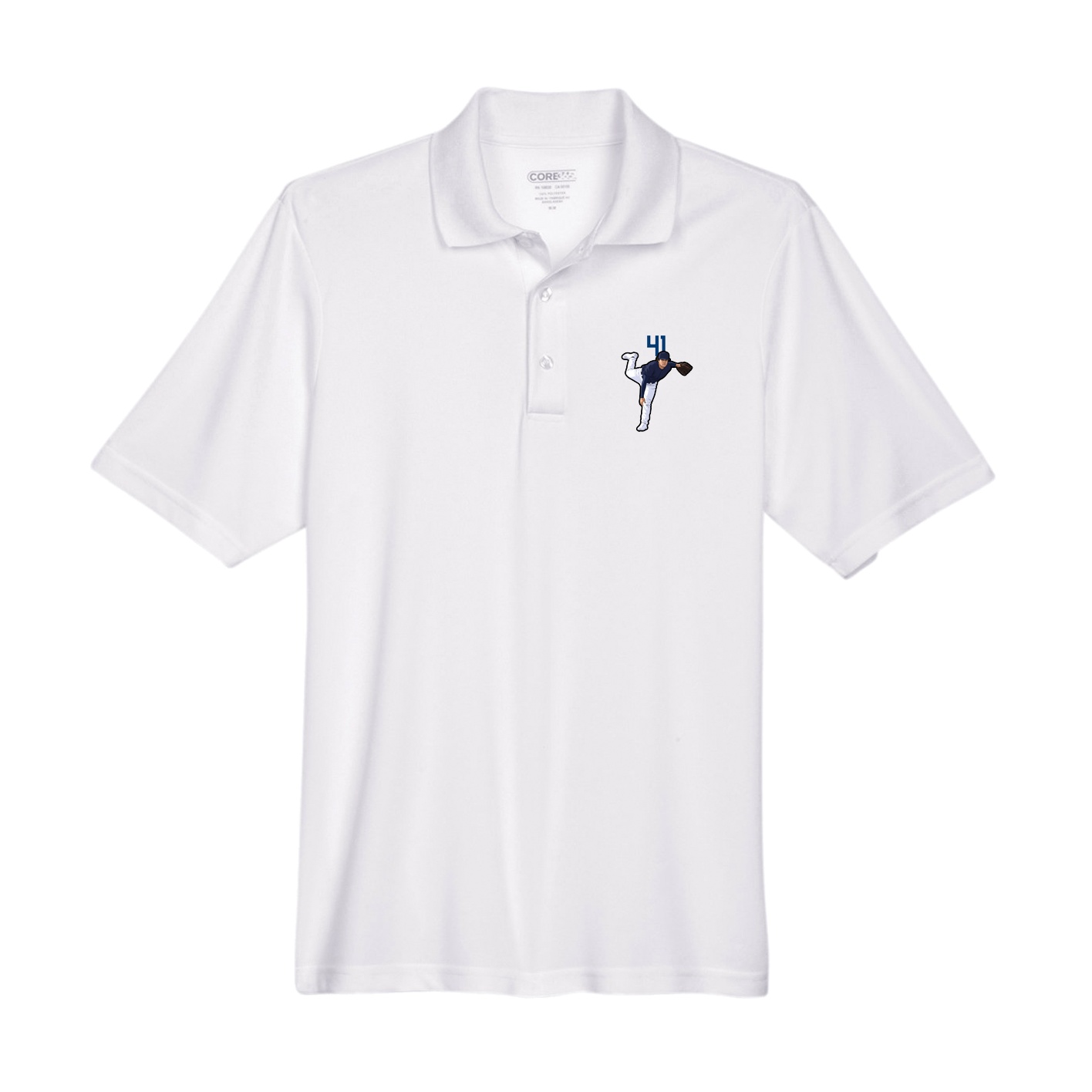 Performance Polo — Number Top in White