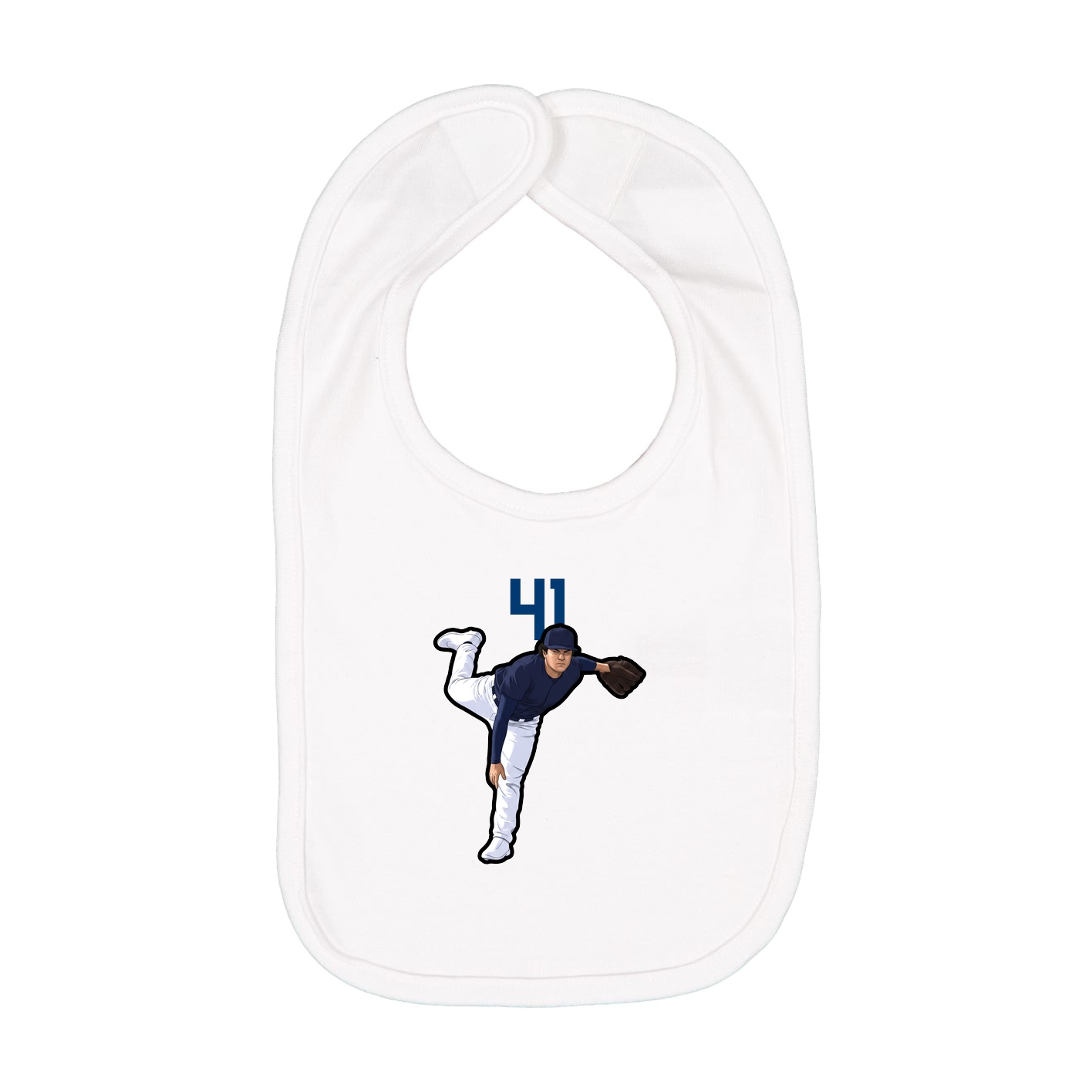 Infant Bib — Number Top in White