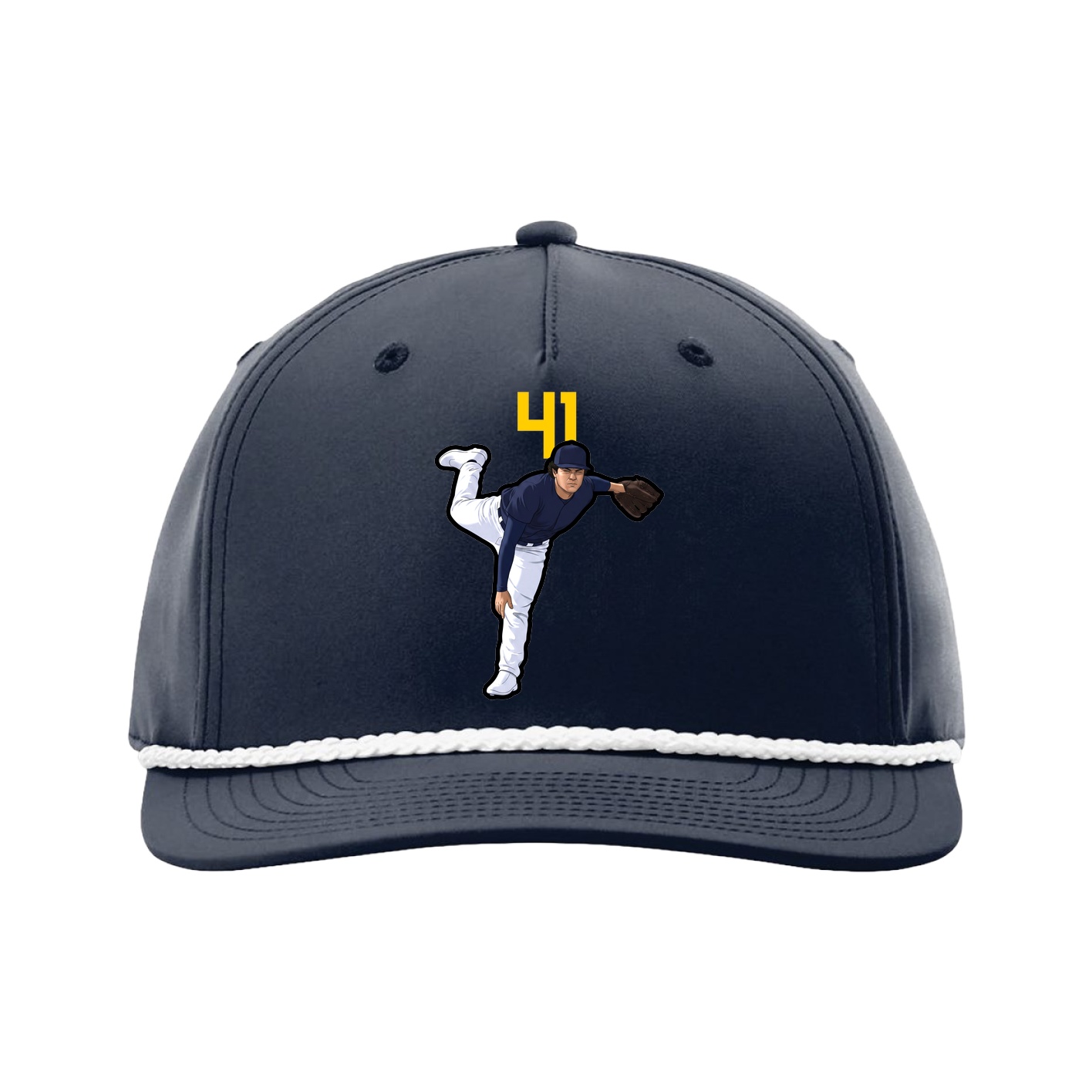 Five-Panel Classic Rope Cap — Number Top in Navy