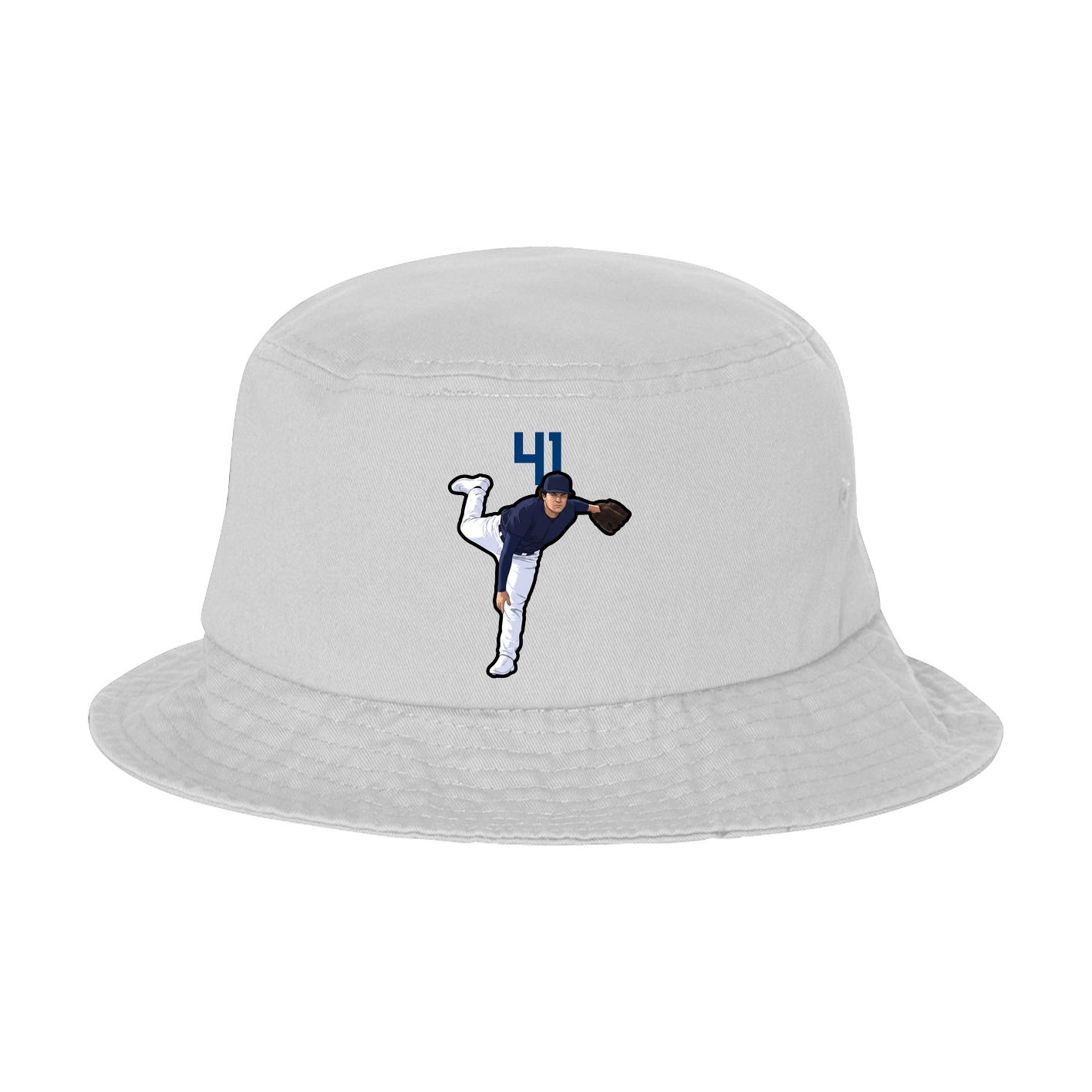 Bucket Cap — Number Top in White