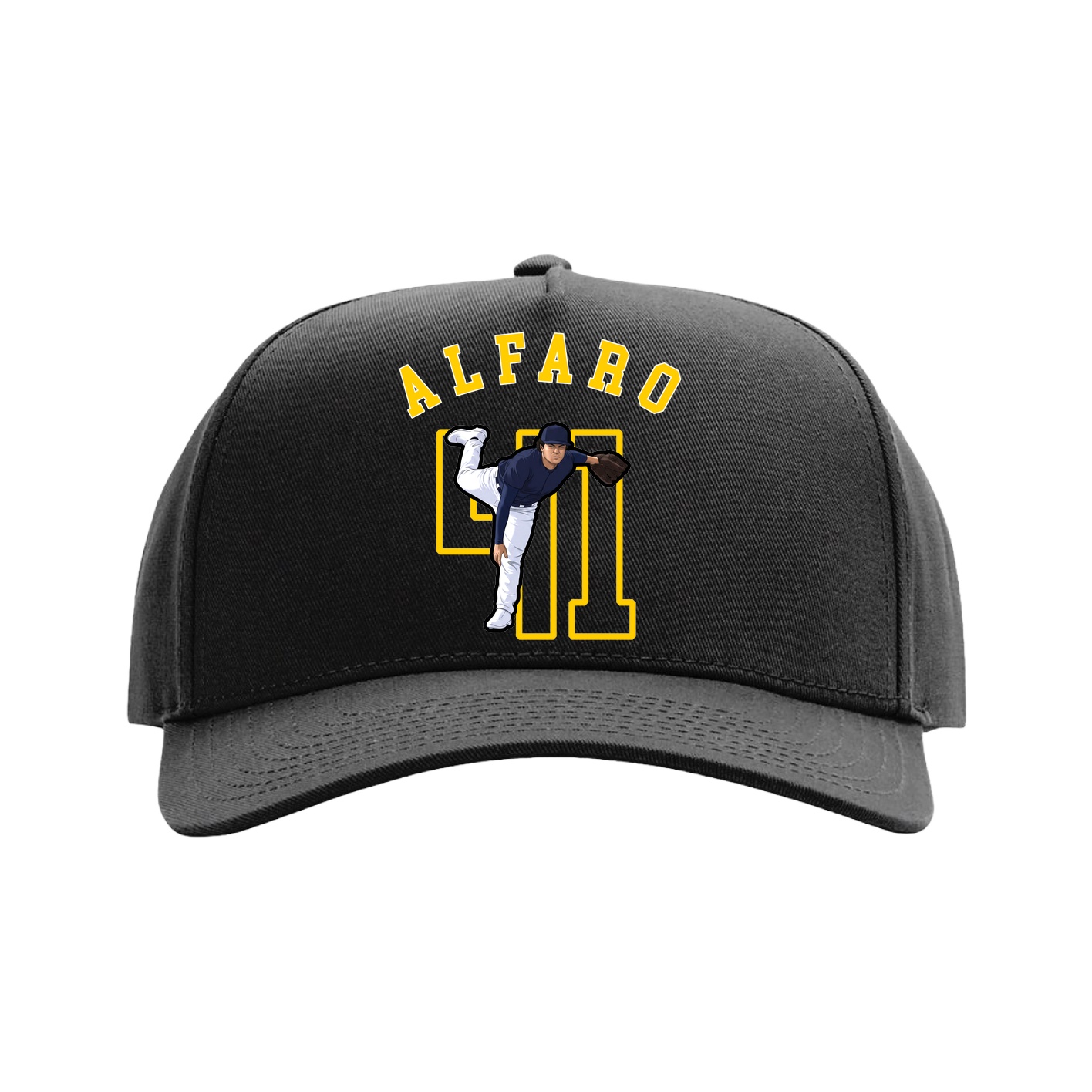 Full Fabric Five-Panel Champ Cap — Shirsey Arch in Black