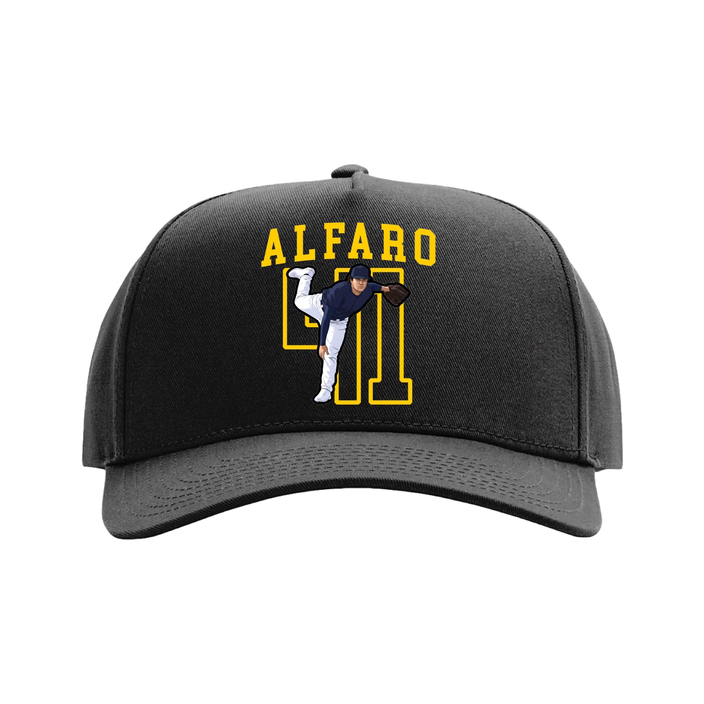 Full Fabric Five-Panel Champ Cap — Shirsey in Black