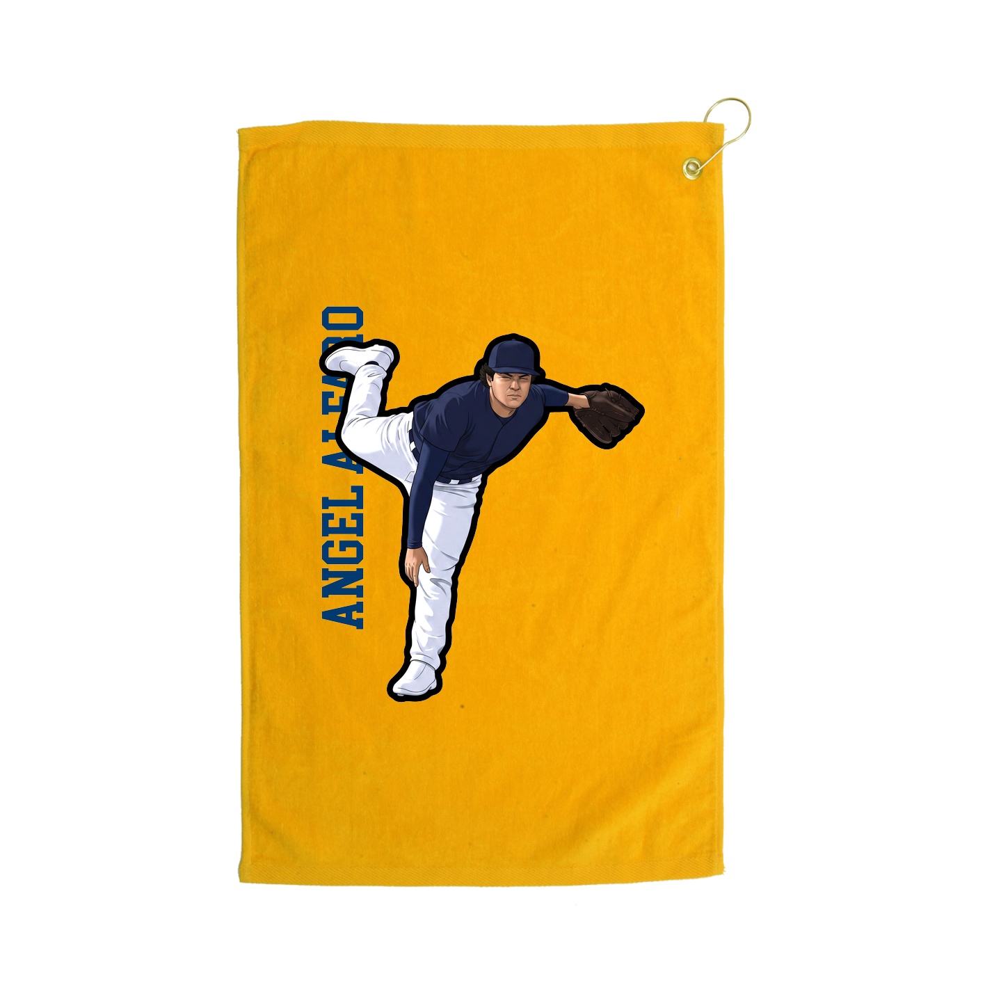 Golf Towel — Name Vertical in Gold