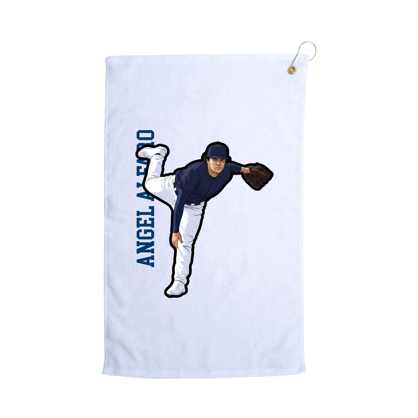 Golf Towel — Name Vertical in White