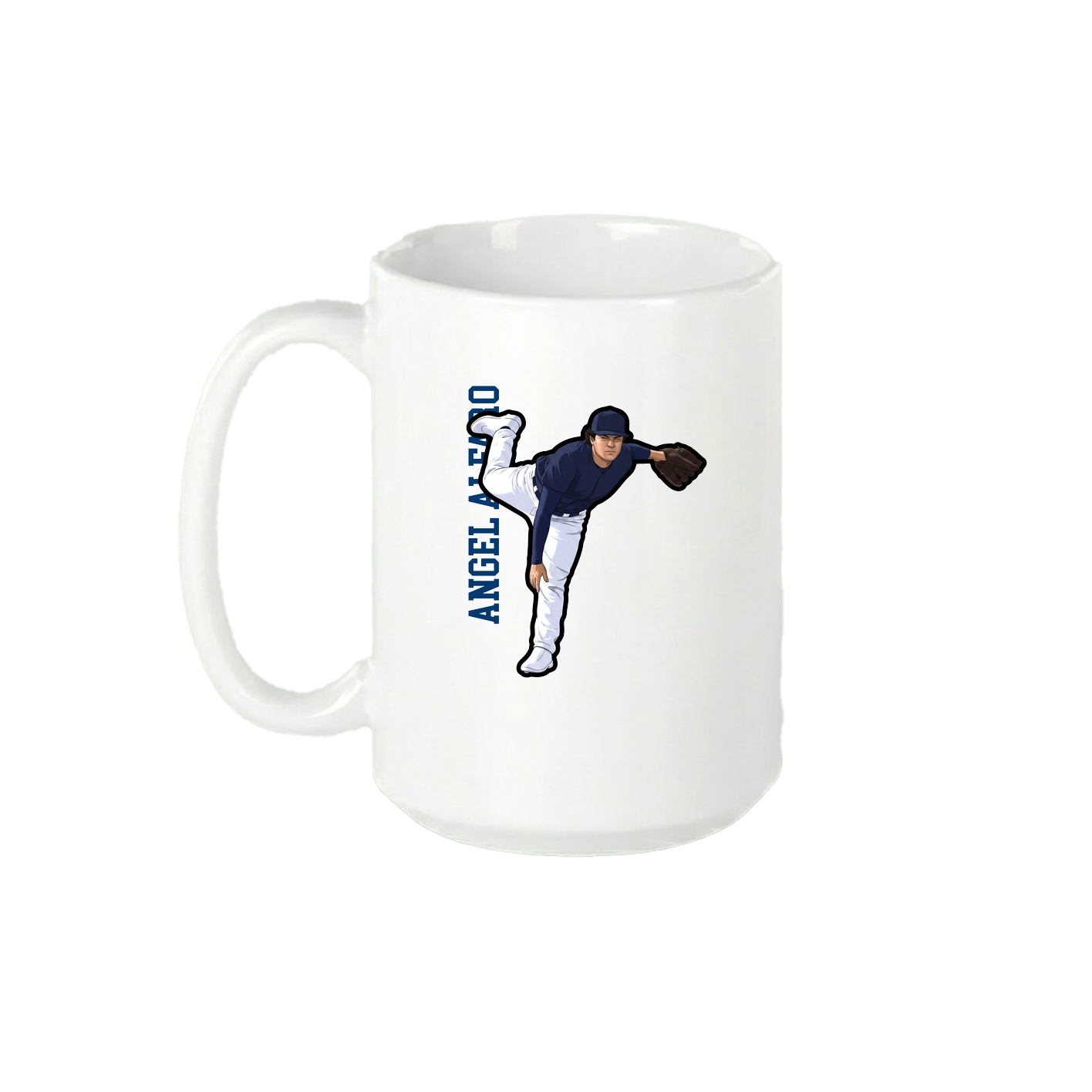 15oz Coffee Mug — Name Vertical in White