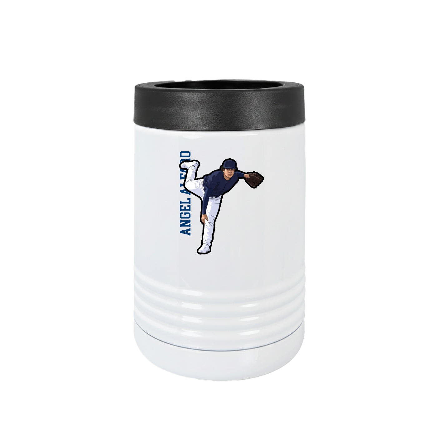Beverage Holder — Name Vertical in White