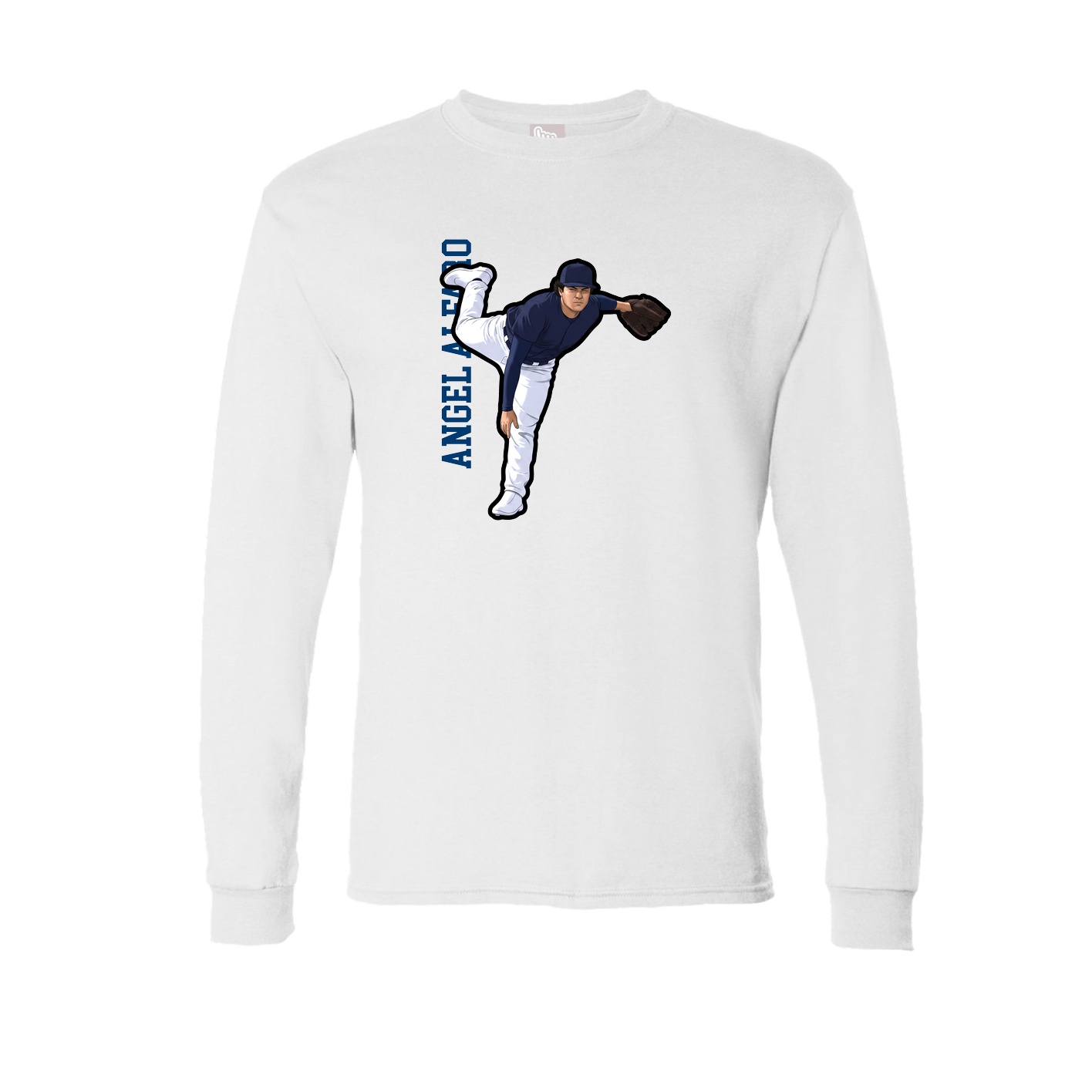 Long Sleeve Tee — Name Vertical in White