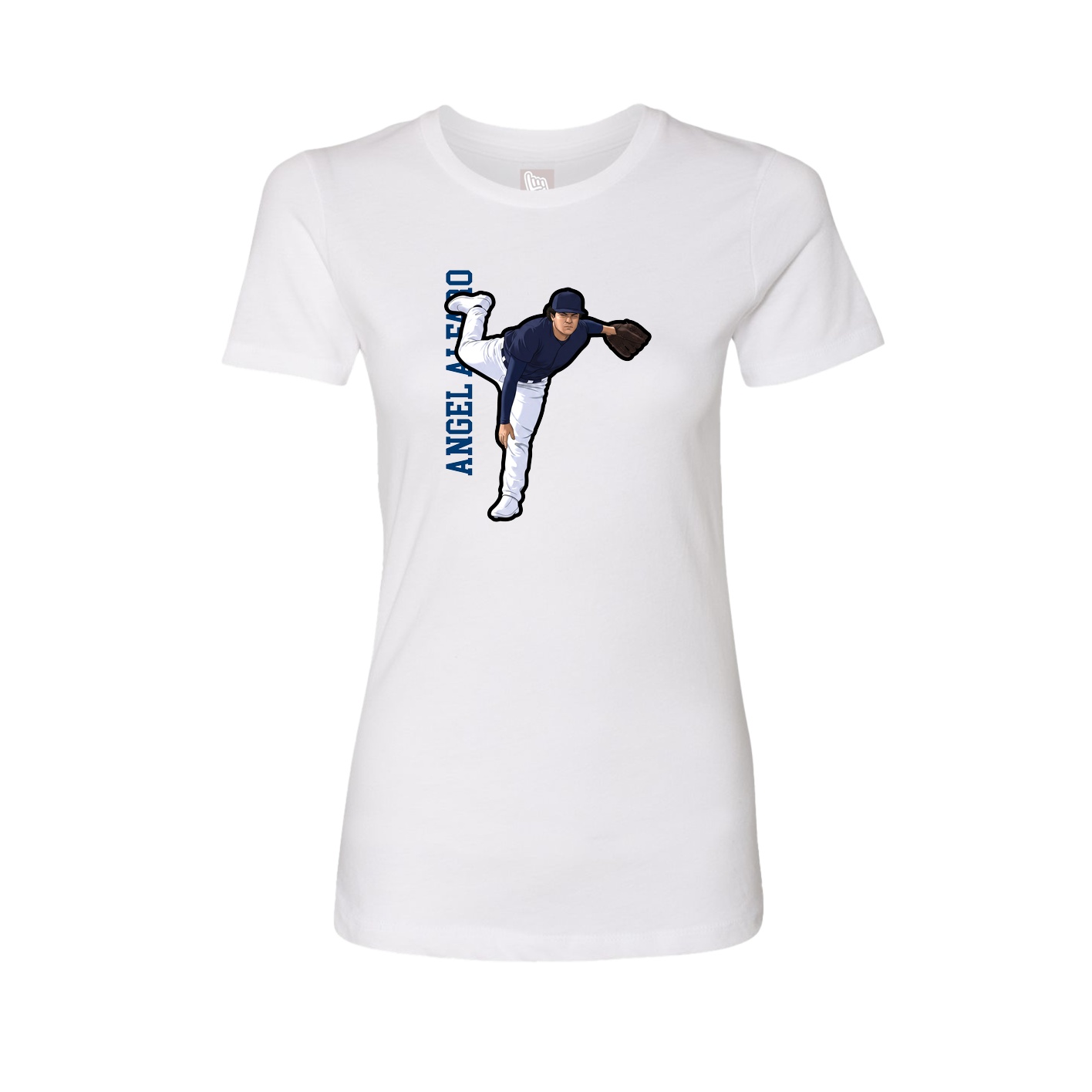 Womens Tee — Name Vertical in White