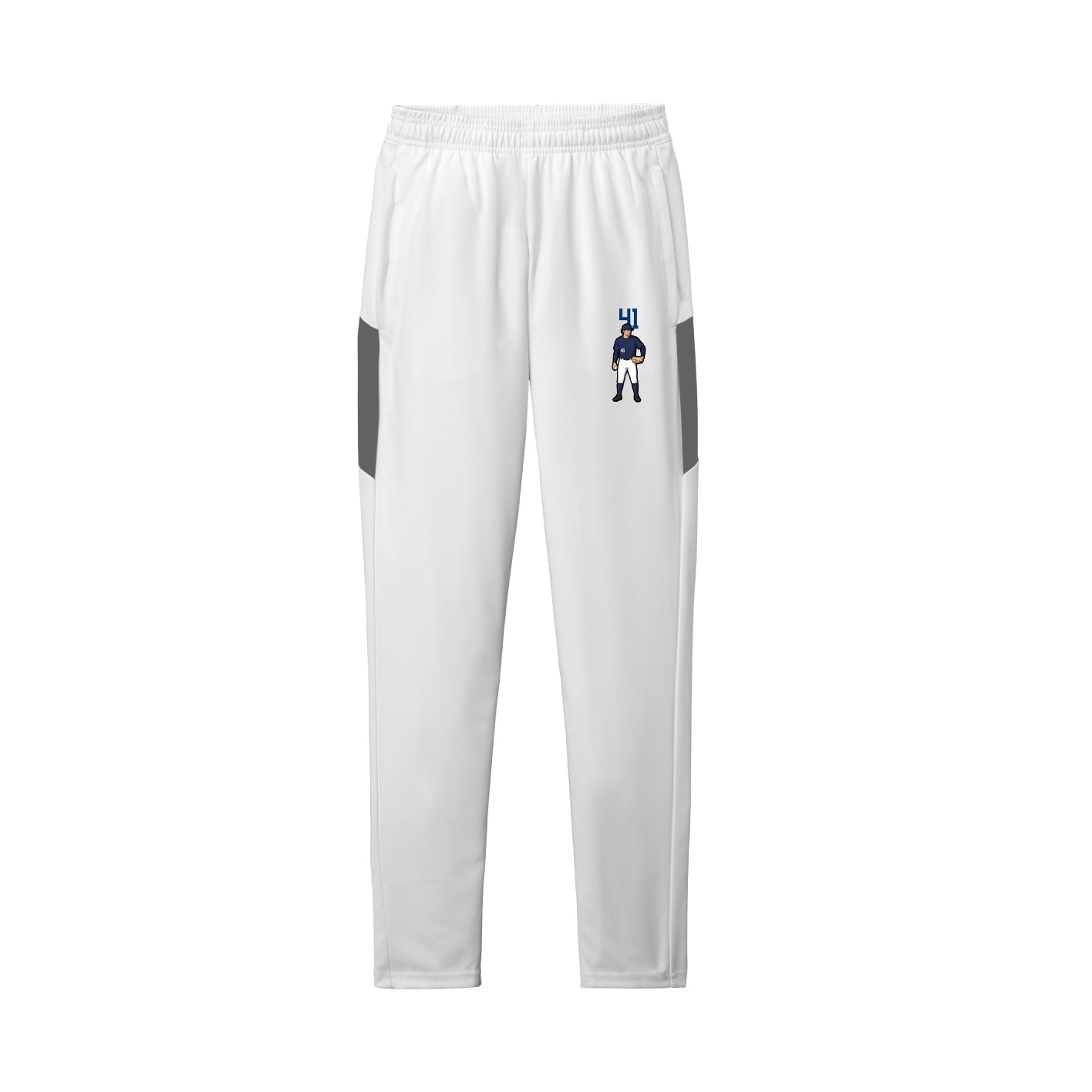 Team Travel Pant — Number Top in White/Grey