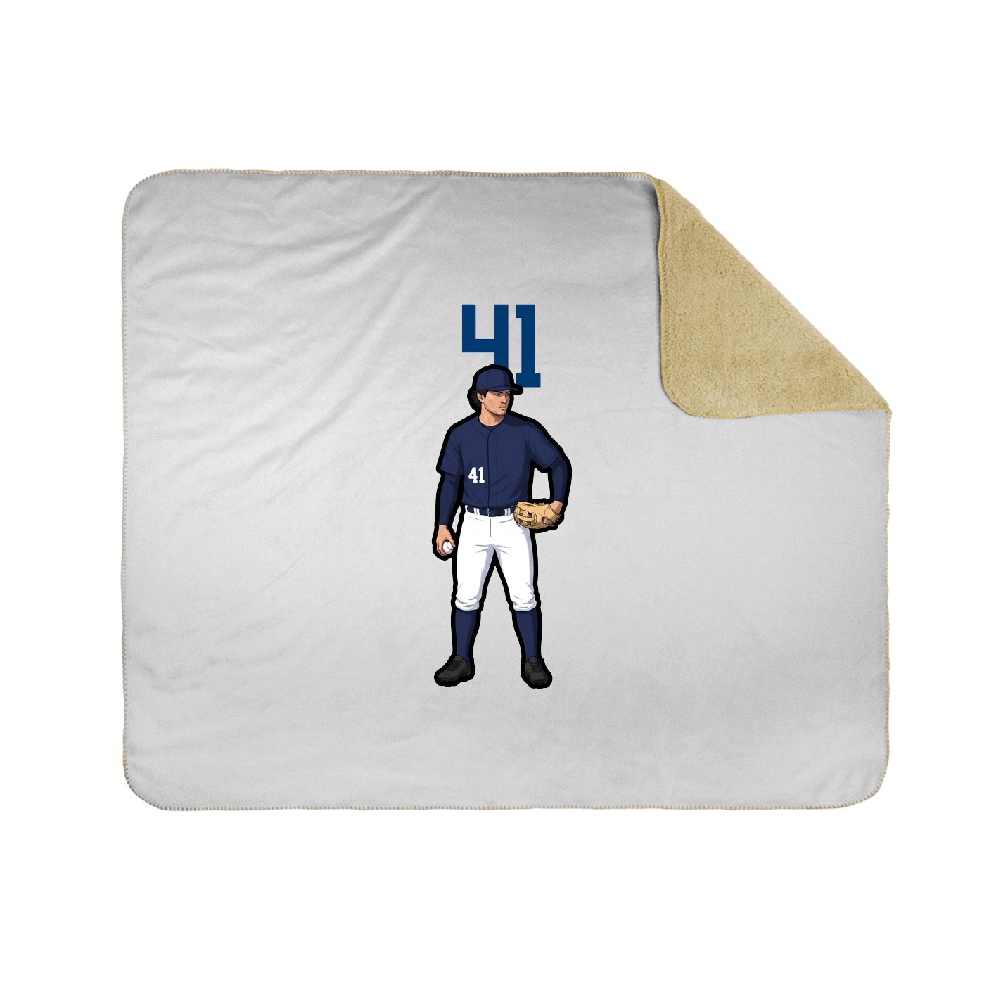 Throw Blanket — Number Top in White