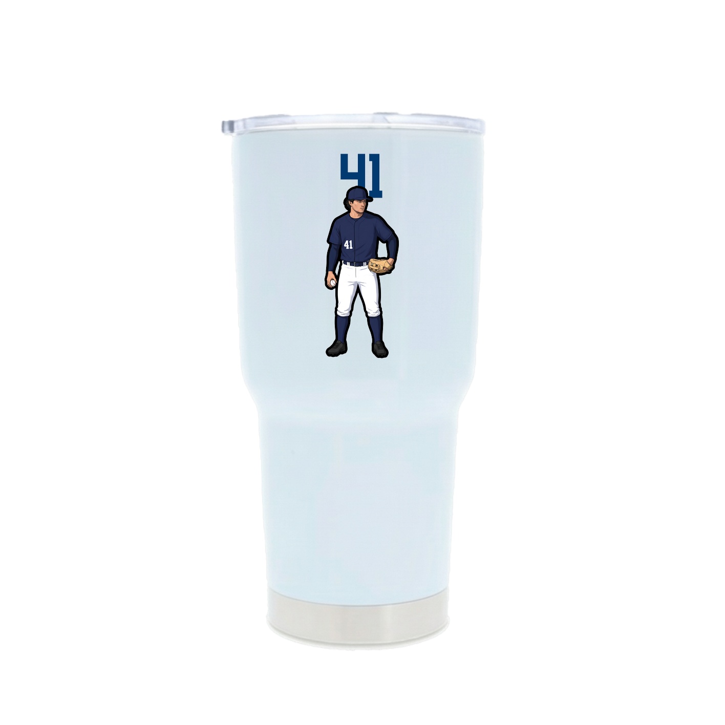 30oz Stainless Steel Tumbler — Number Top in White