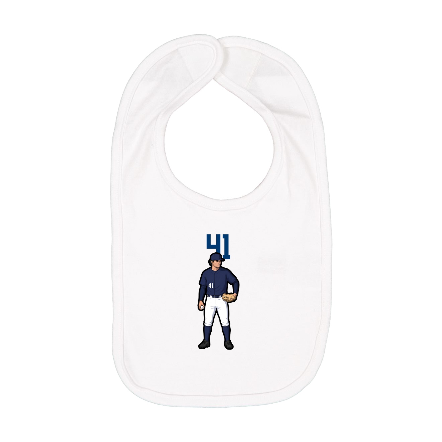 Infant Bib — Number Top in White