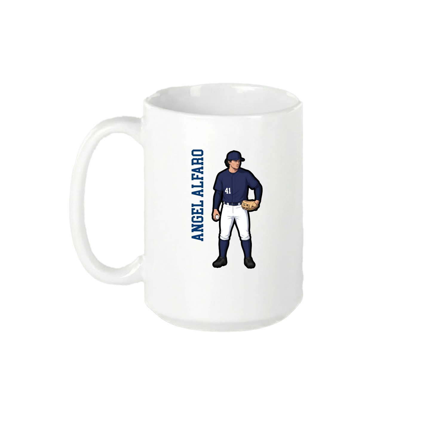 15oz Coffee Mug — Name Vertical in White