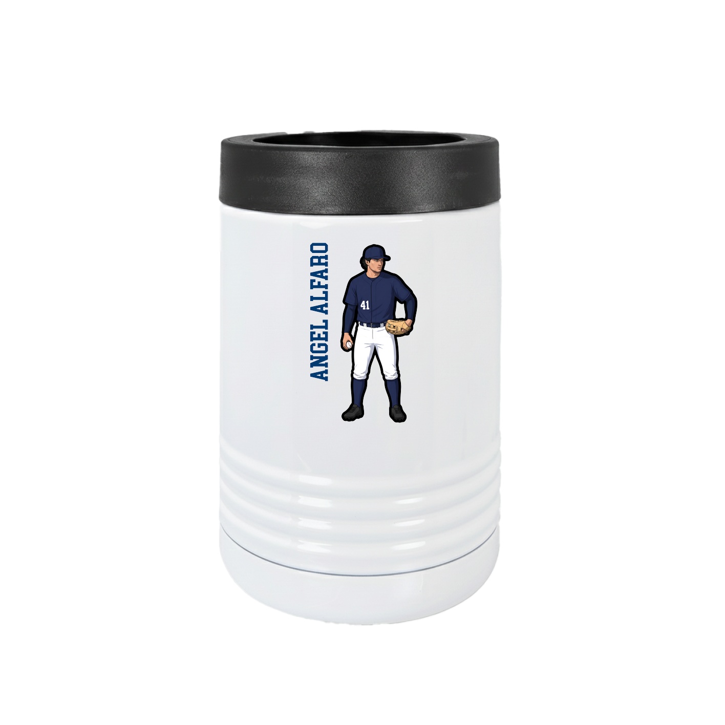 Beverage Holder — Name Vertical in White