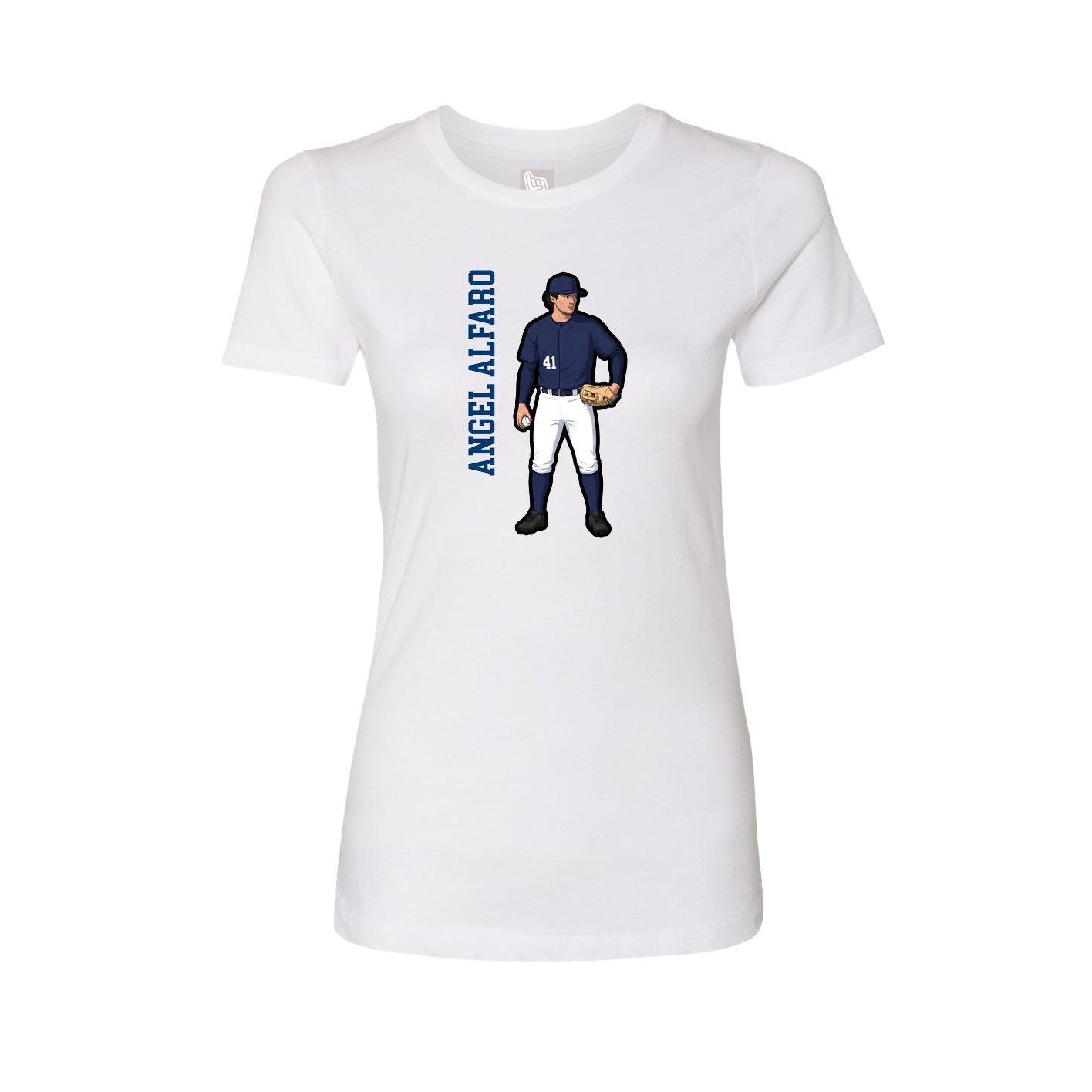 Womens Tee — Name Vertical in White