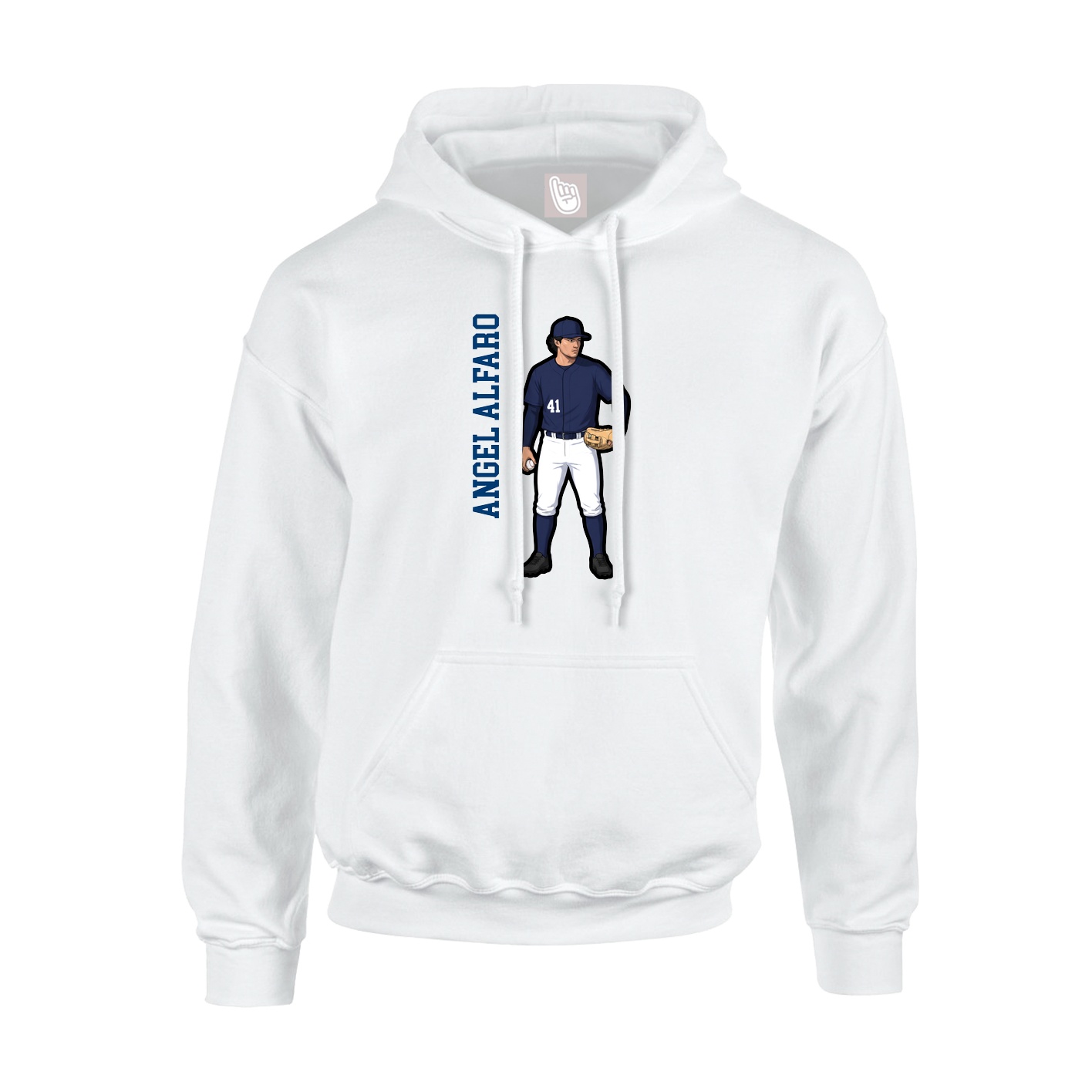 Hoodie — Name Vertical in White
