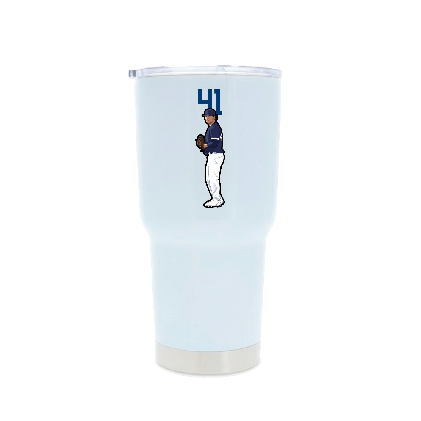 30oz Stainless Steel Tumbler — Number Top in White