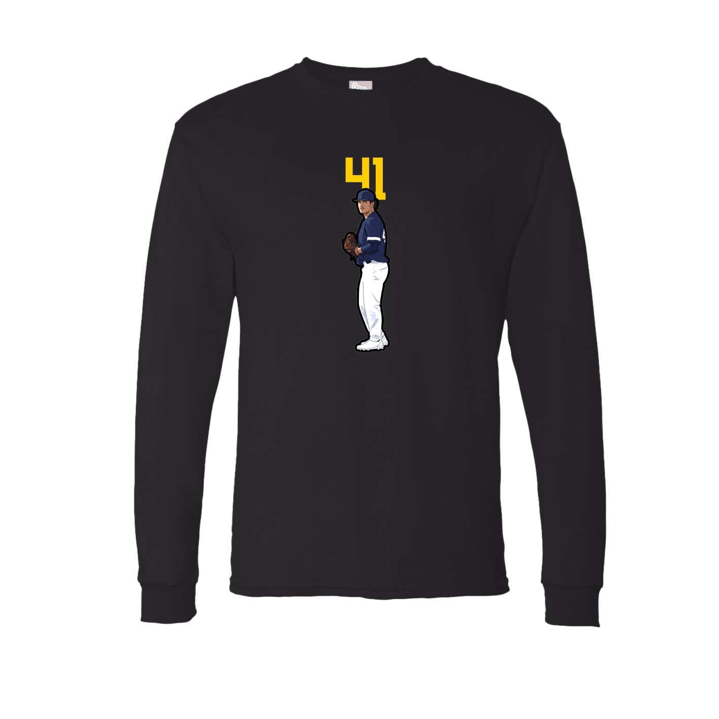 Long Sleeve Tee — Number Top in Black