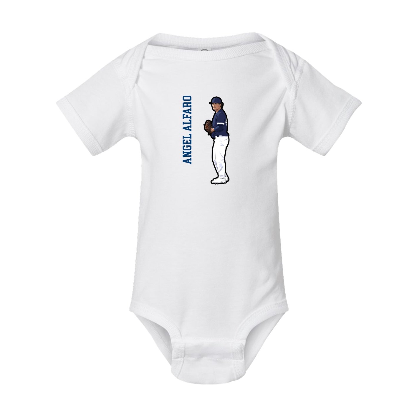 Baby Onesie — Name Vertical in White