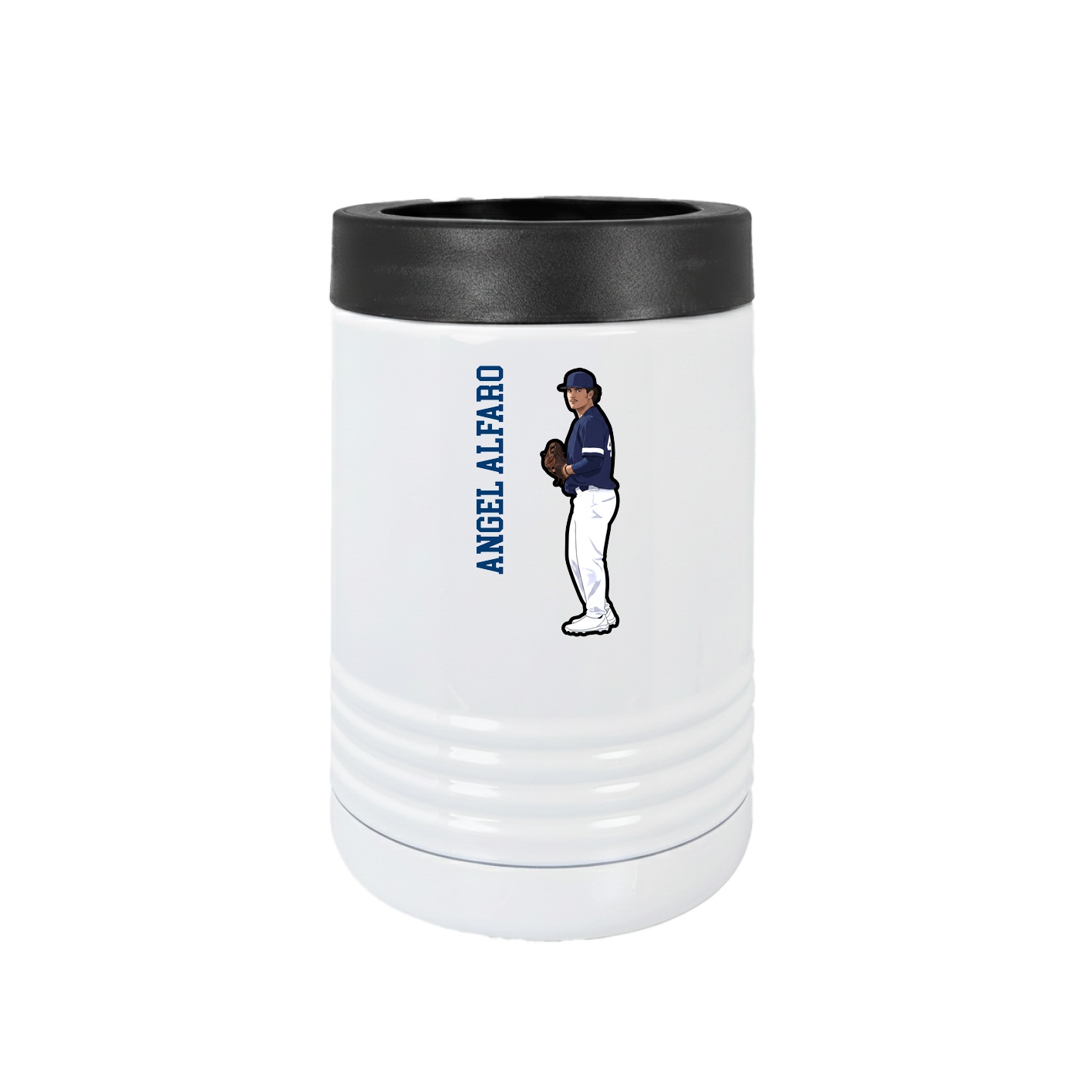 Beverage Holder — Name Vertical in White