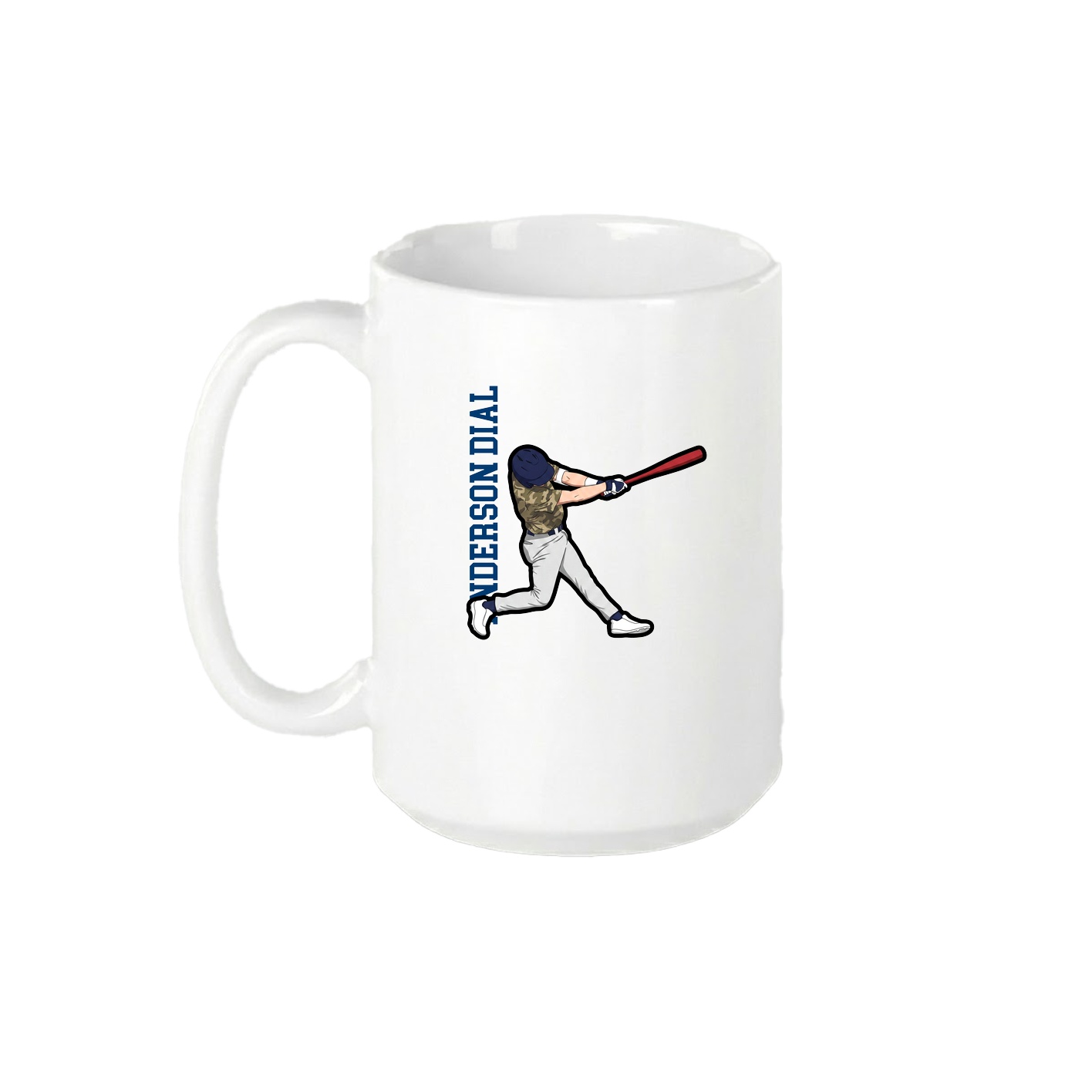 15oz Coffee Mug — Name Vertical in White