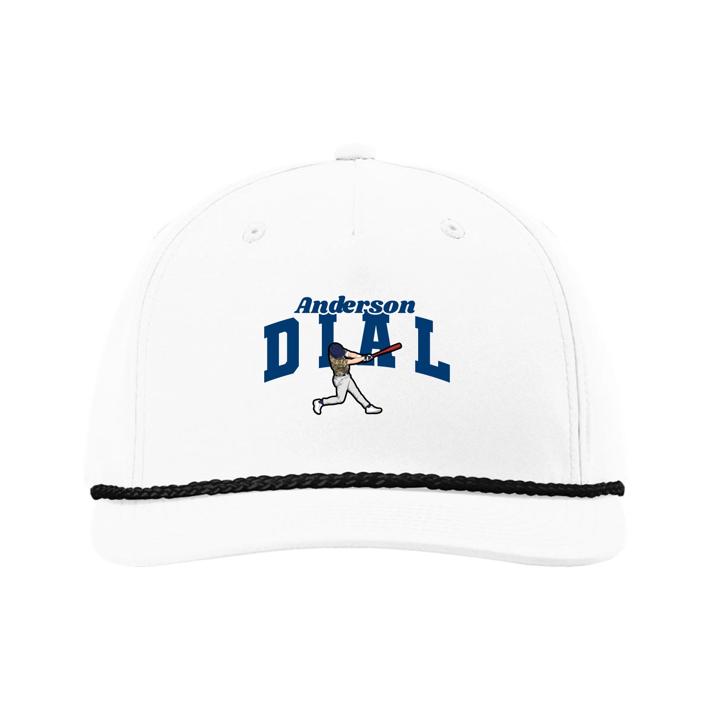 Five-Panel Classic Rope Cap — Signature Arch in White