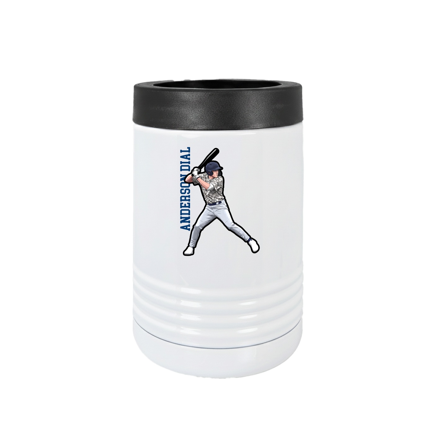 Beverage Holder — Name Vertical in White