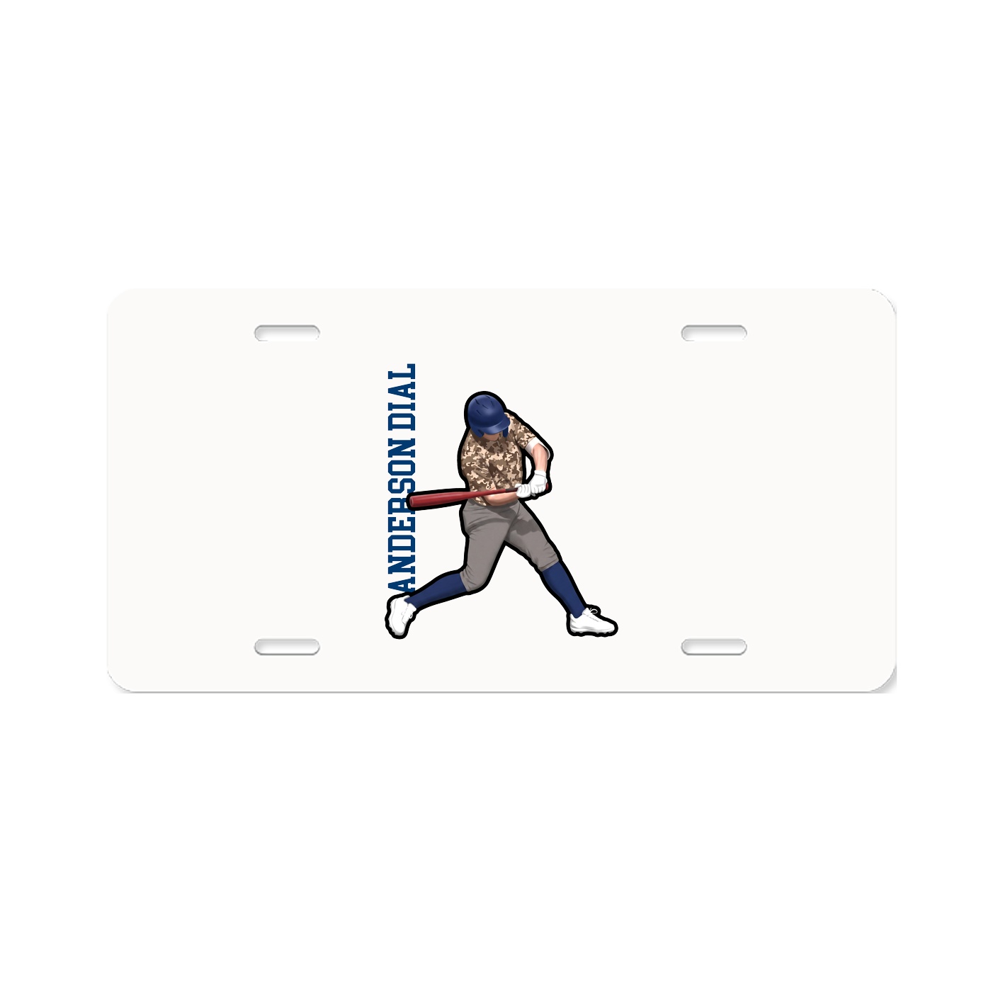 License Plate — Name Vertical in Classic