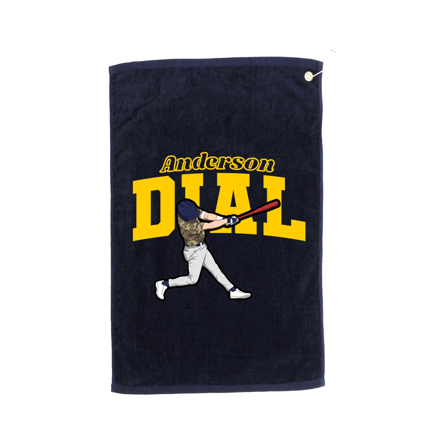 Golf Towel — Name Arch in Navy