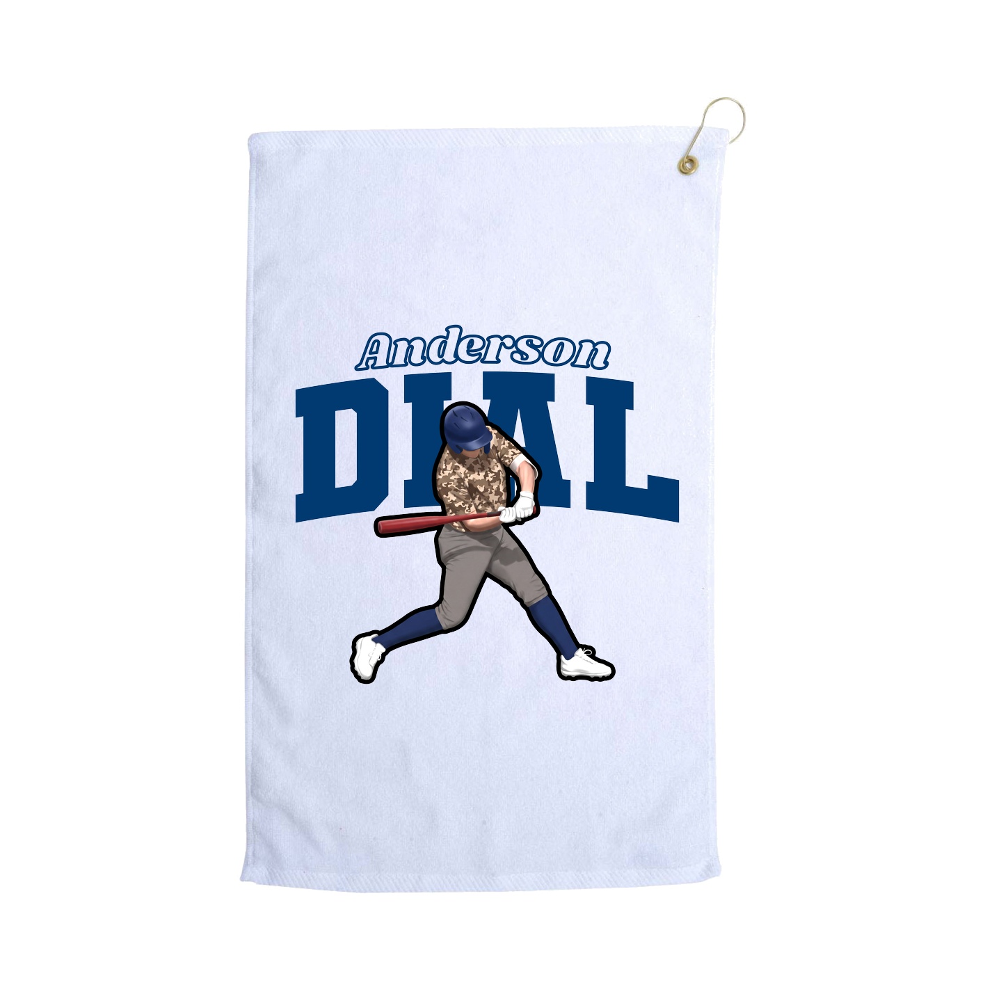 Golf Towel — Name Arch in White
