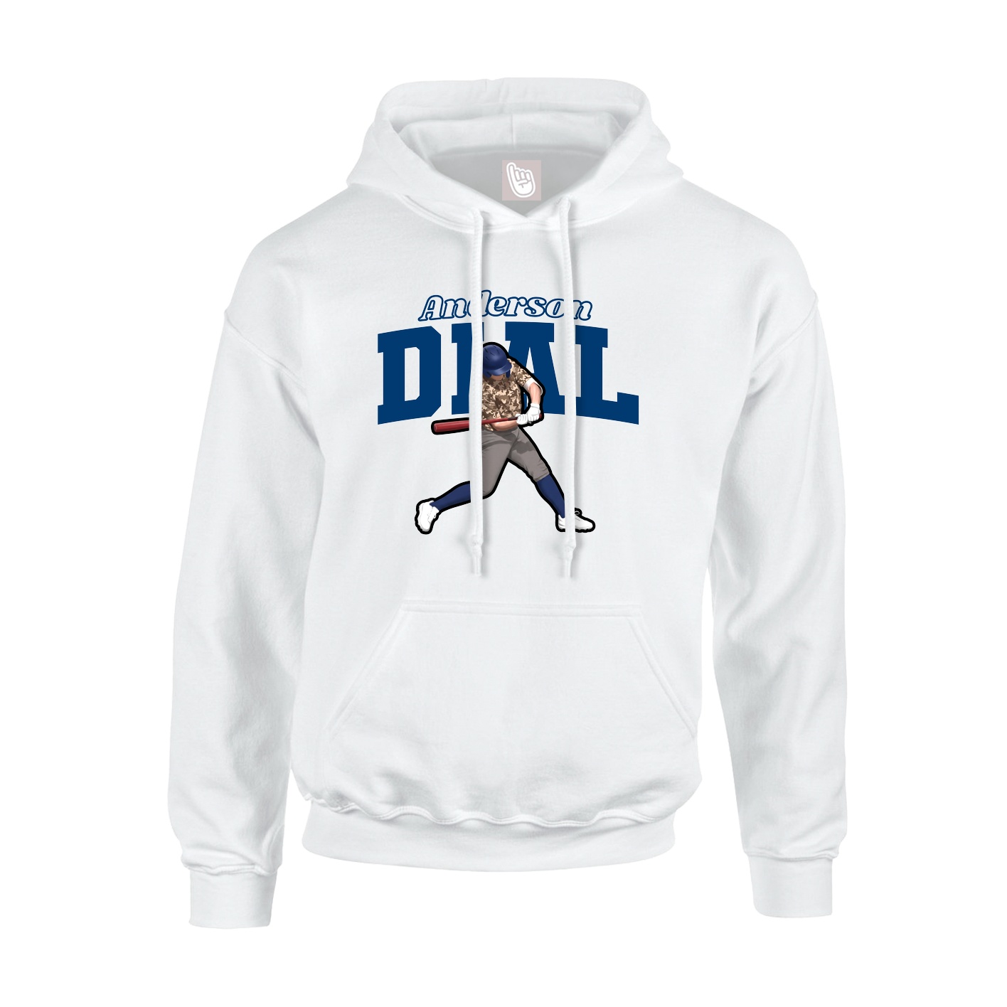 Youth Hoodie — Name Arch in White