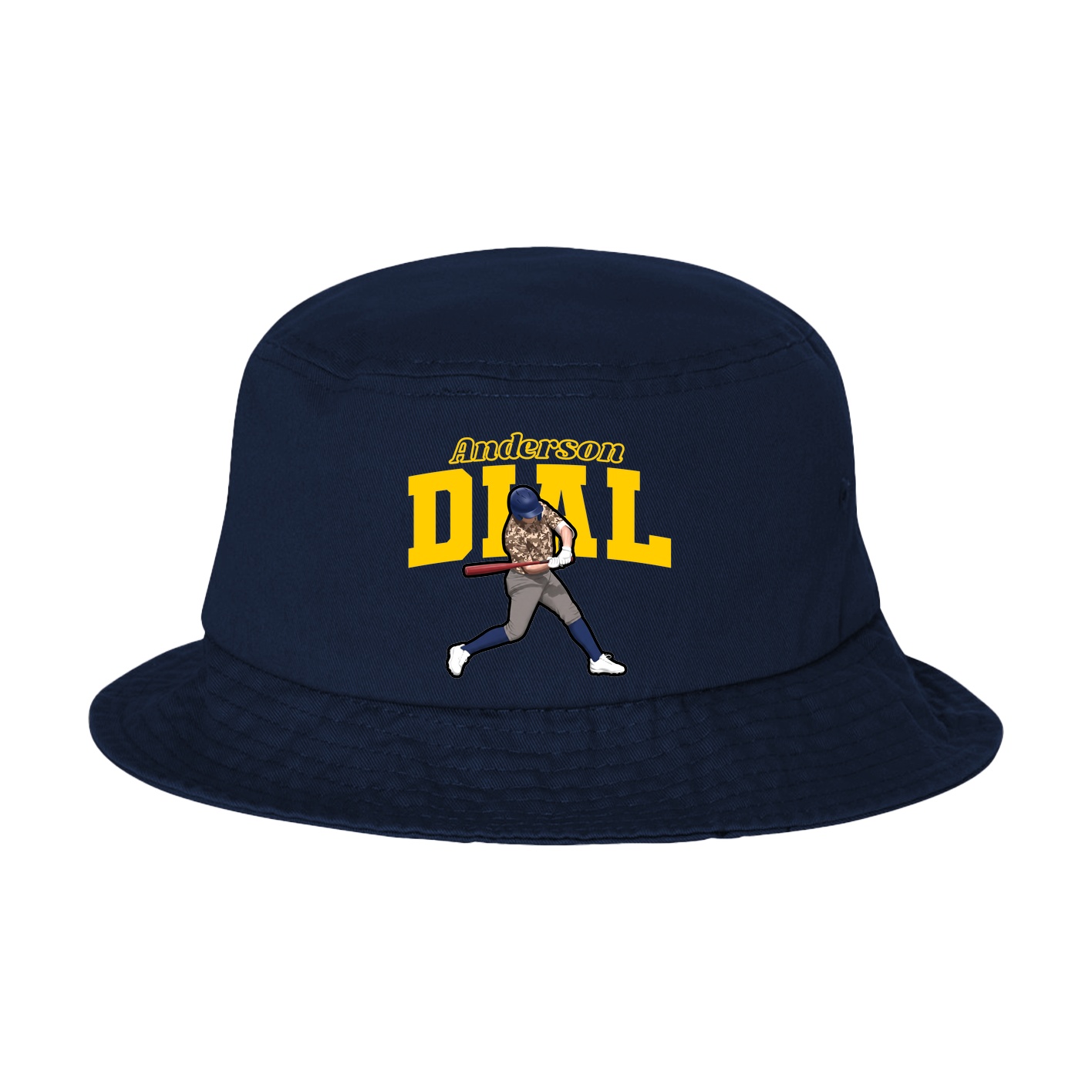 Bucket Cap — Name Arch in Navy