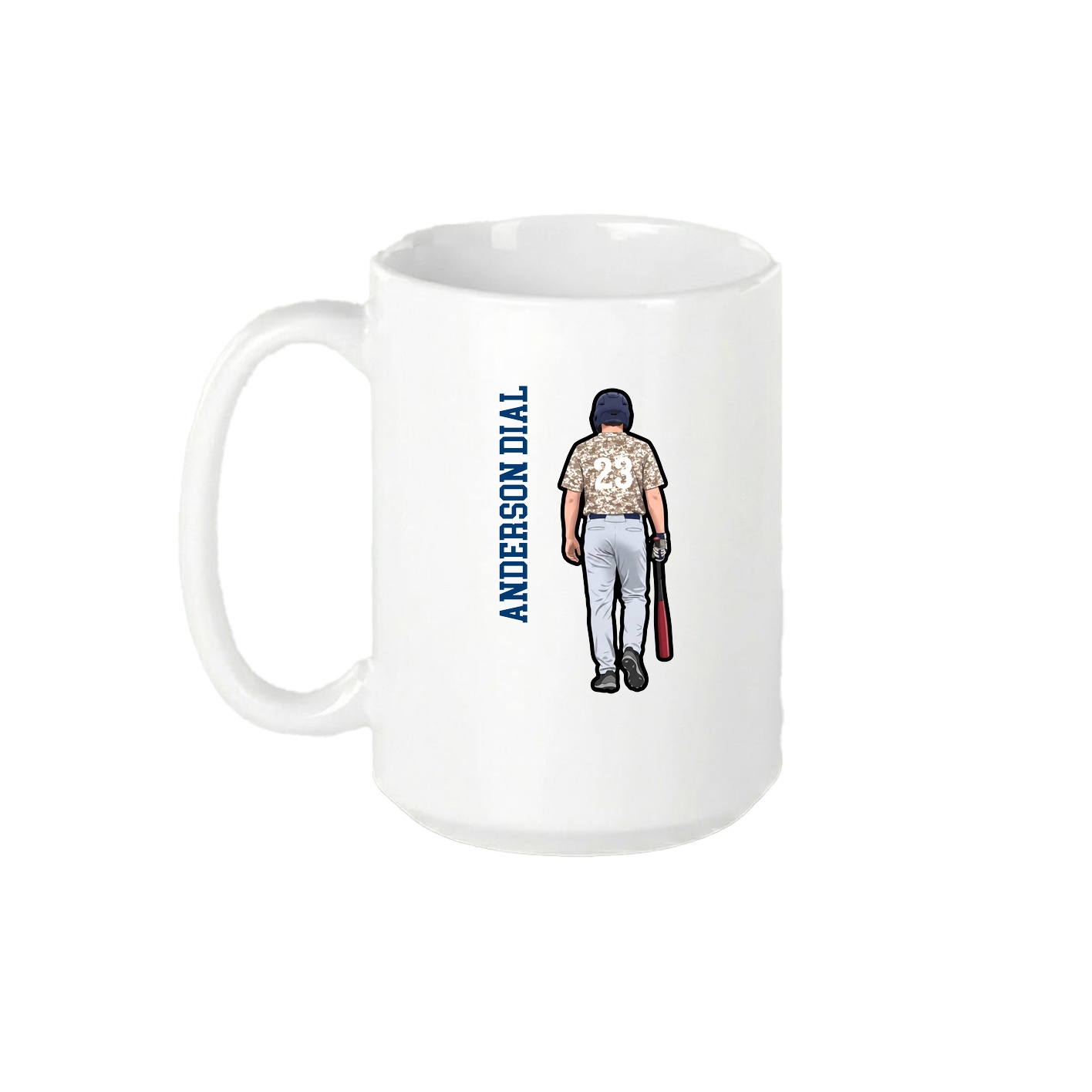 15oz Coffee Mug — Name Vertical in White