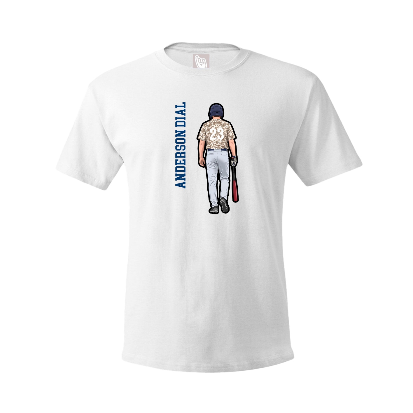 Youth Tee — Name Vertical in White