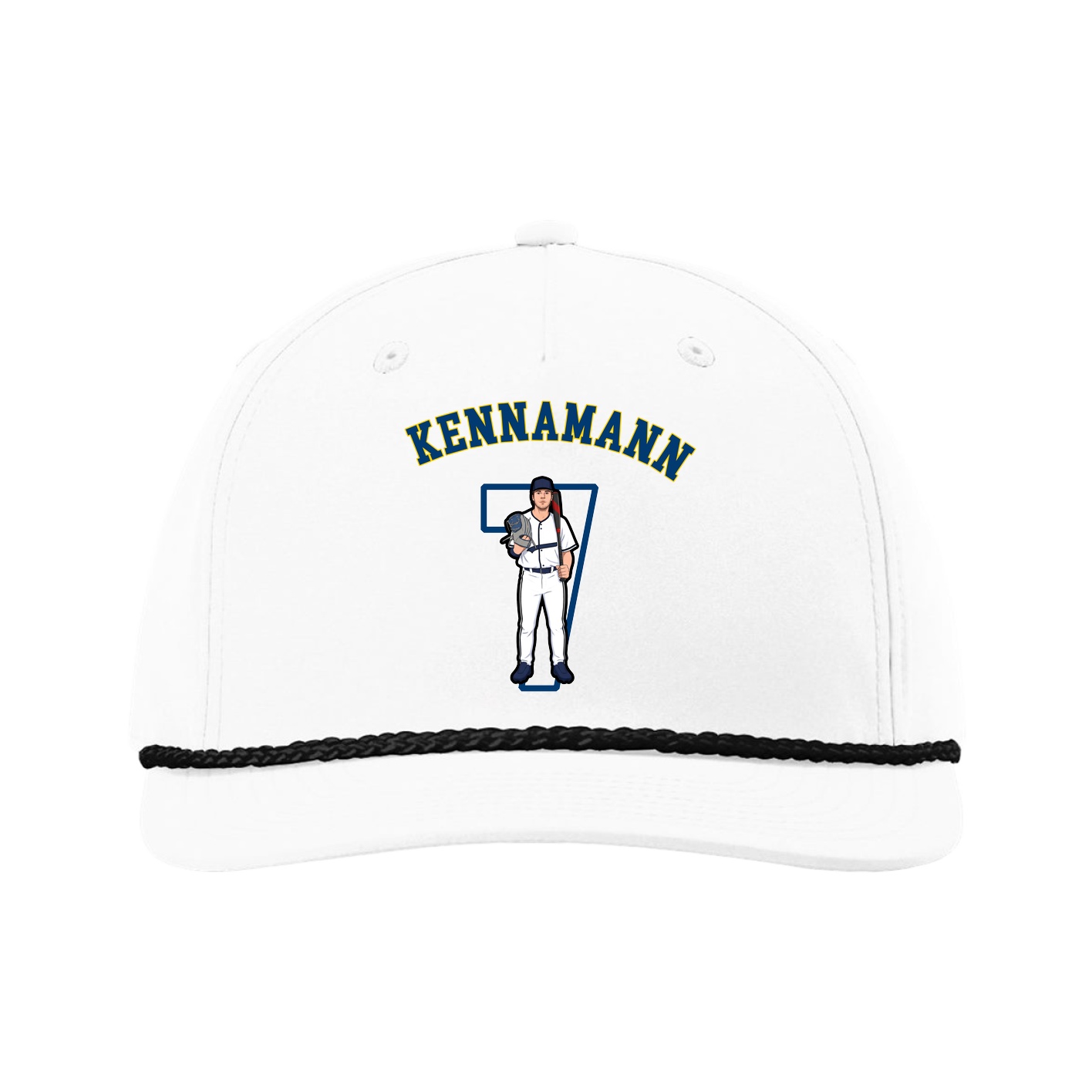 Five-Panel Classic Rope Cap — Shirsey Arch in White