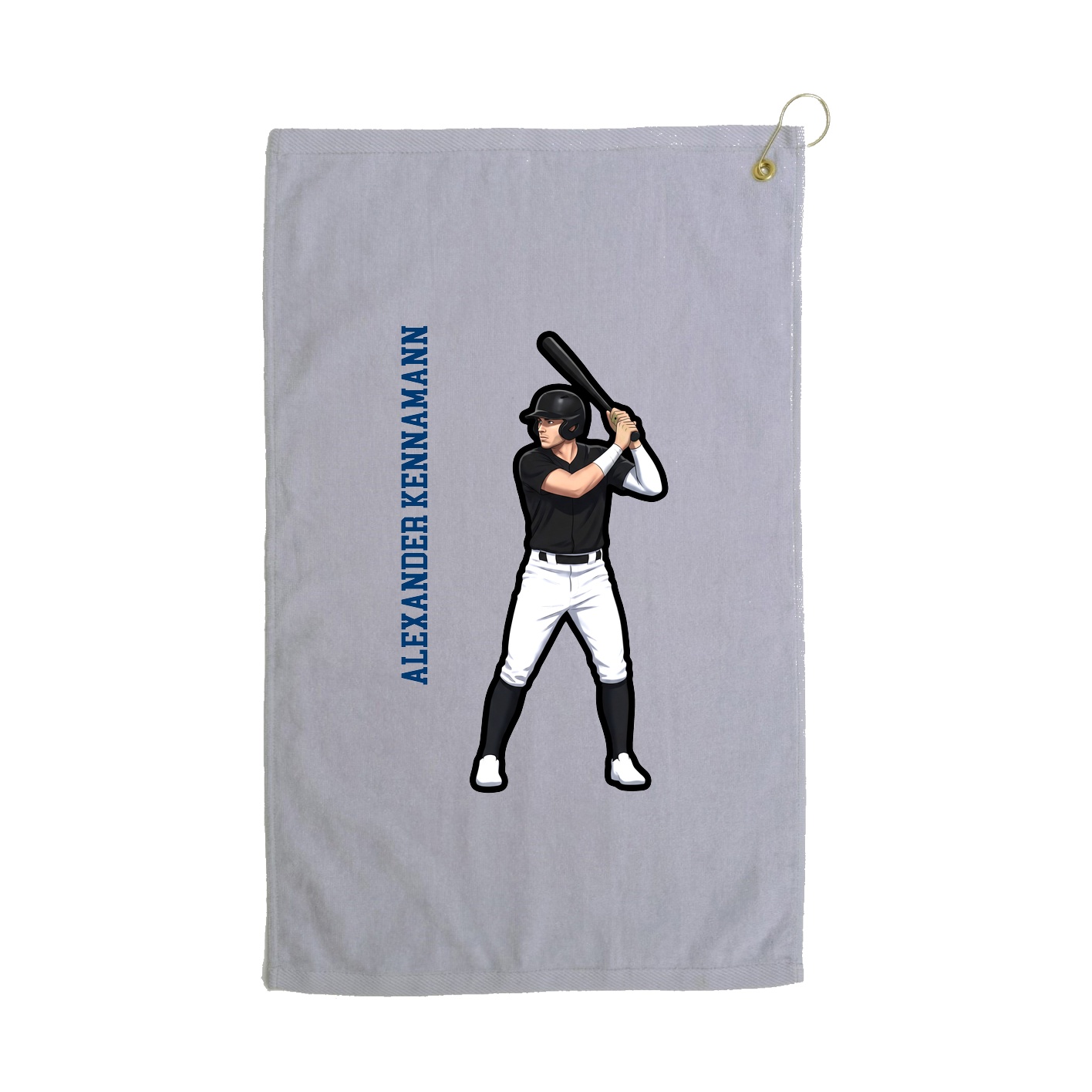 Golf Towel — Name Vertical in Grey