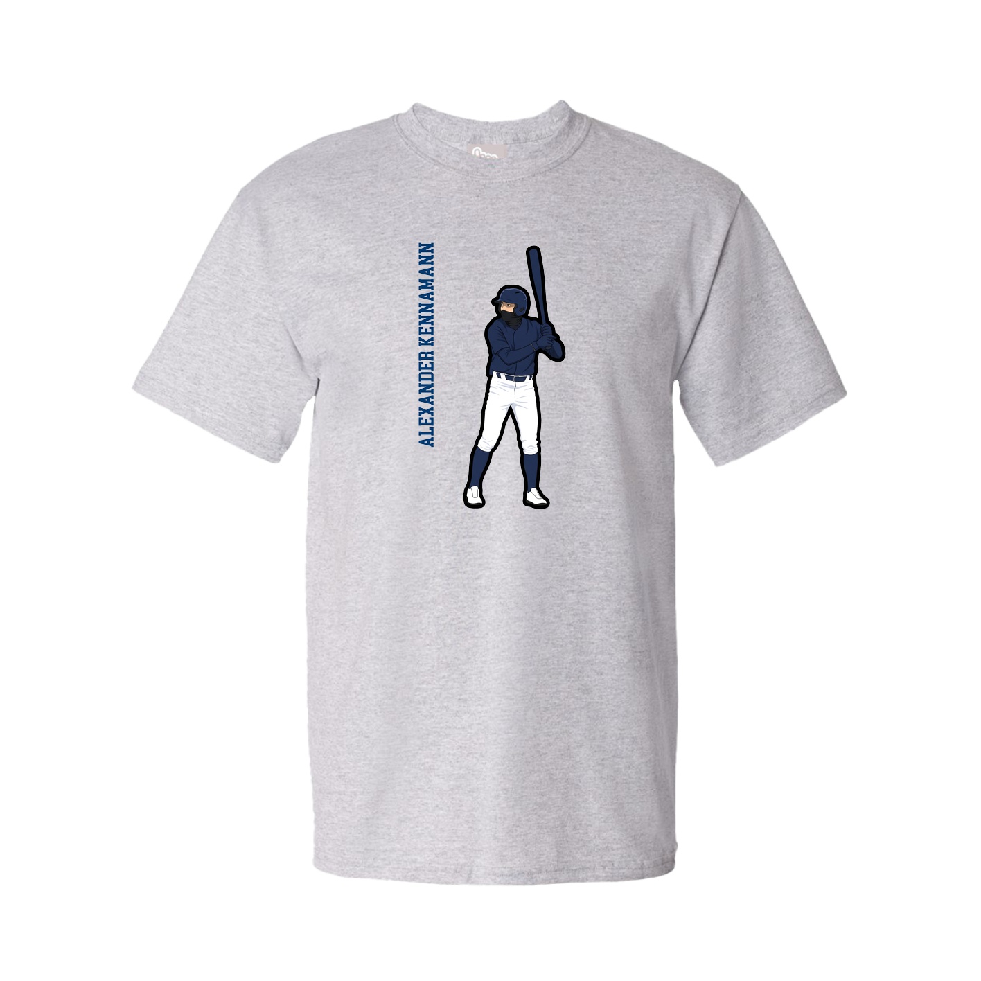 Tee — Name Vertical in Grey