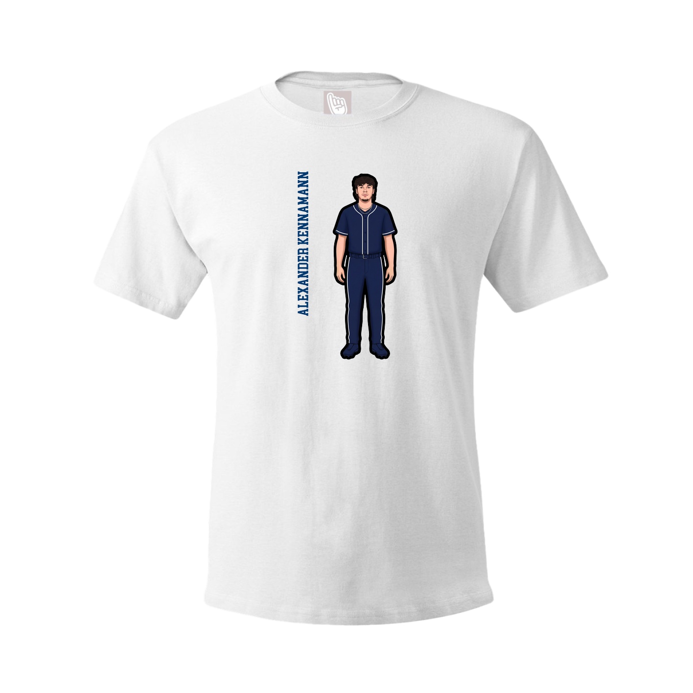 Youth Tee — Name Vertical in White