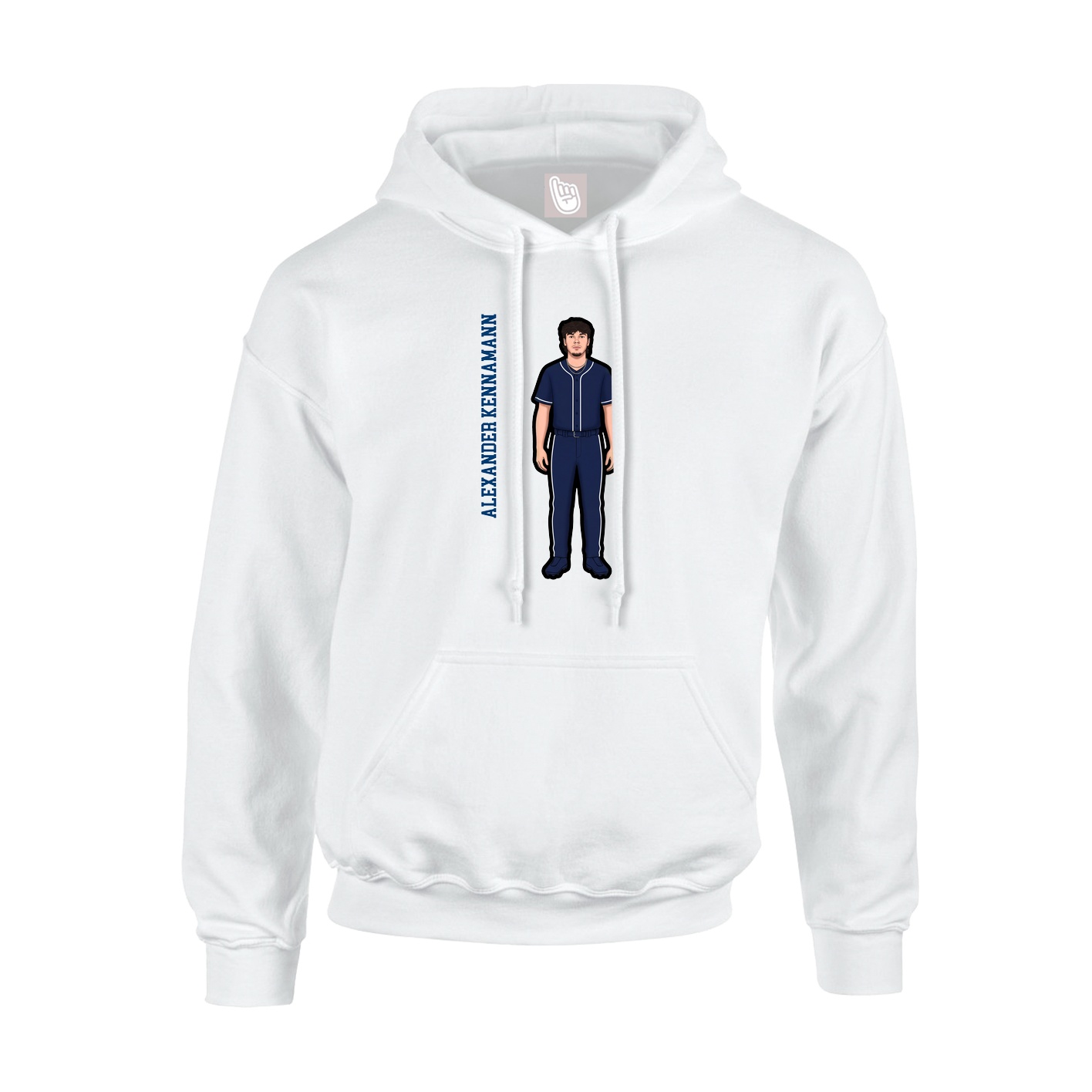 Hoodie — Name Vertical in White