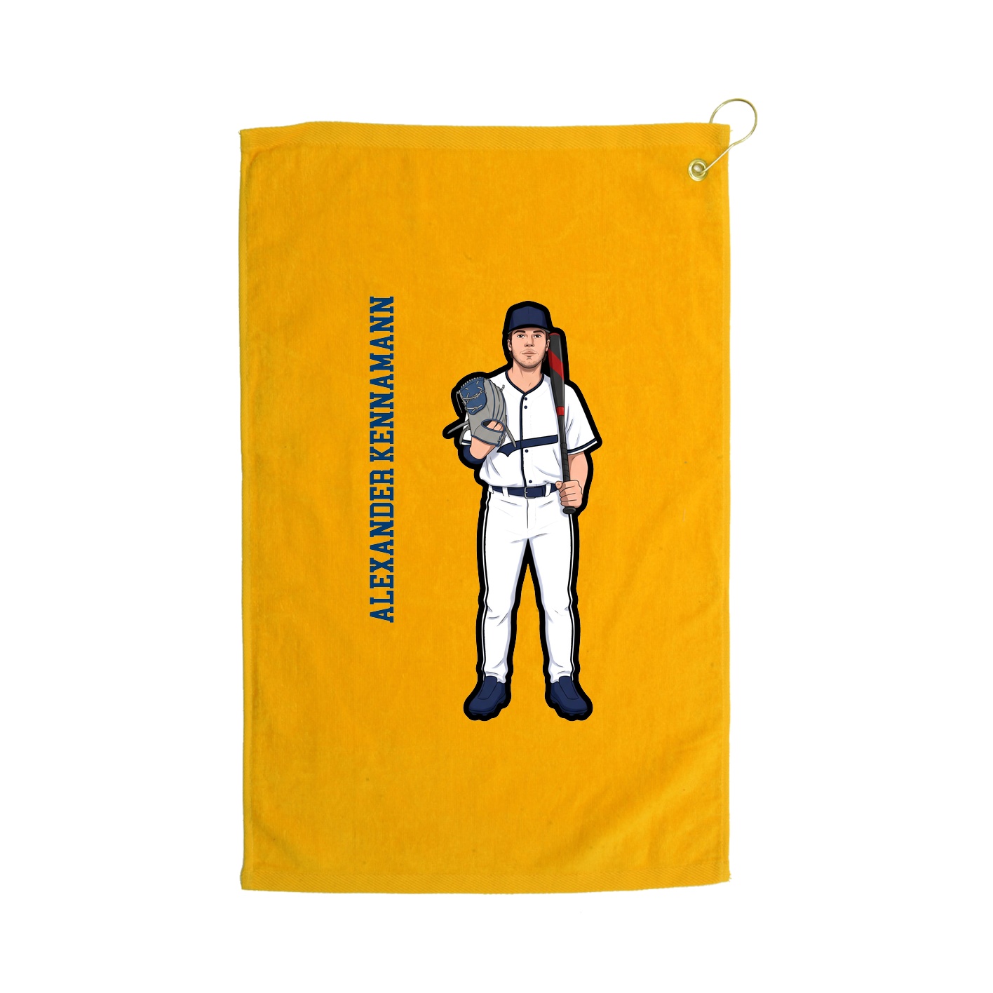Golf Towel — Name Vertical in Gold