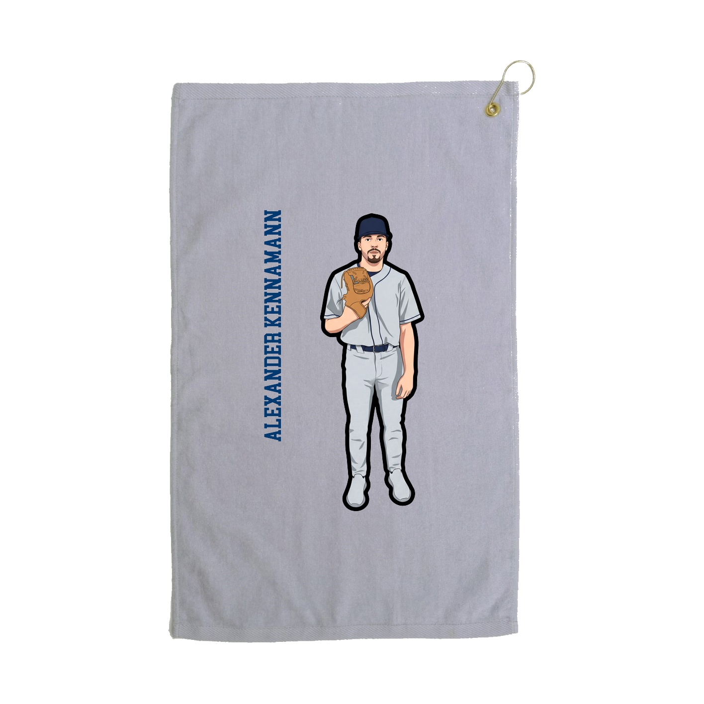Golf Towel — Name Vertical in Grey