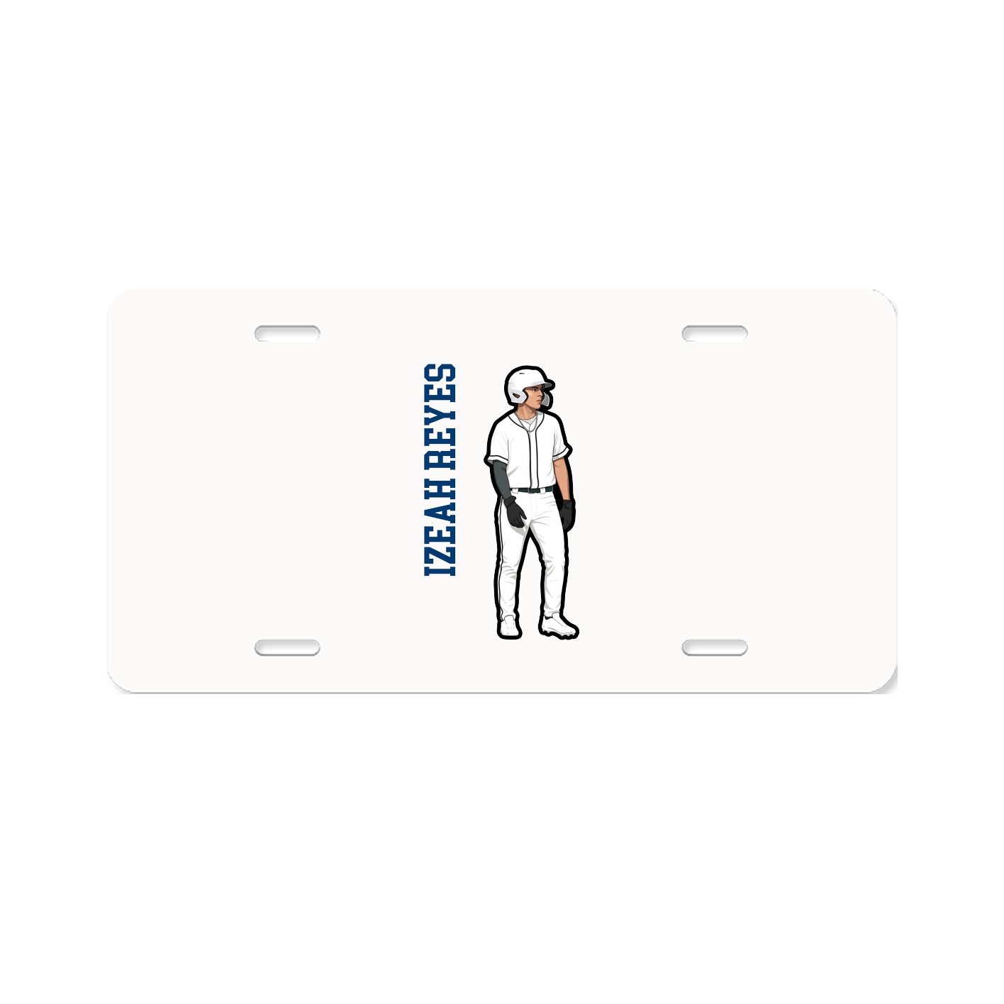 License Plate — Name Vertical in Classic